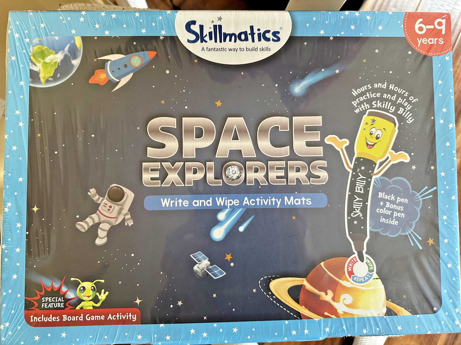 SKILLMATICS Space Explorers Write and Wipe Activity Mats 6-9 yrs. (SEALED)