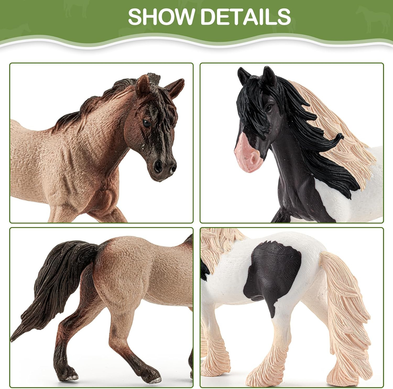 35 PCS Horses Toys Set for Kids, Solid Realistic Horse Stable Playset Barn Toys