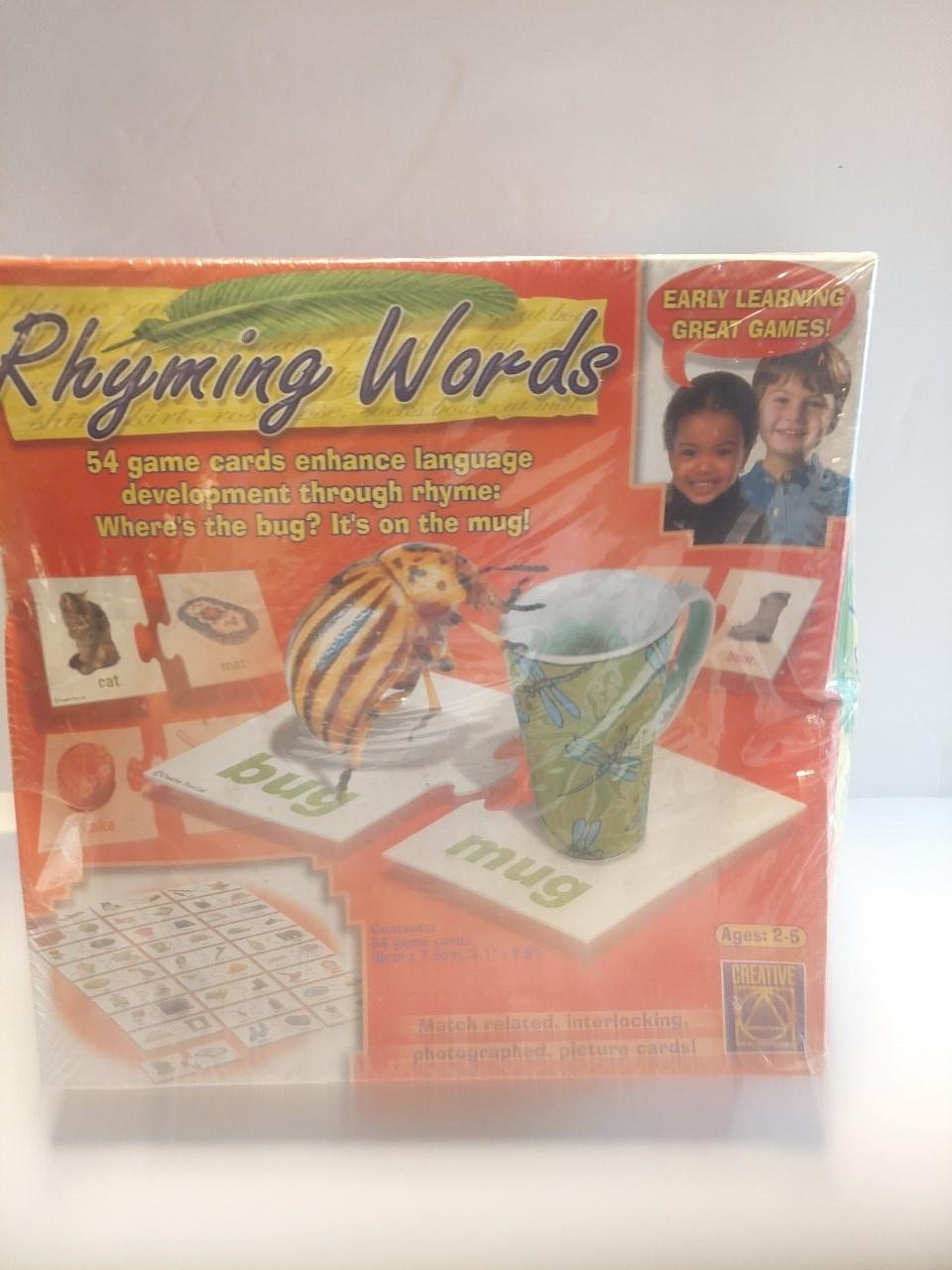 Vintage 2003 Creative Rhyming Words 54 Game Cards Kids Toy Ages 2-5 Educational