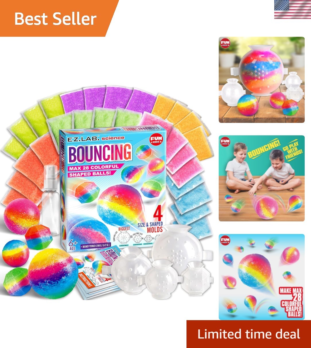 Big Bouncy Ball Kit for Kids, DIY Ultimate Magic Bouncy Balls Making Kit Sci…