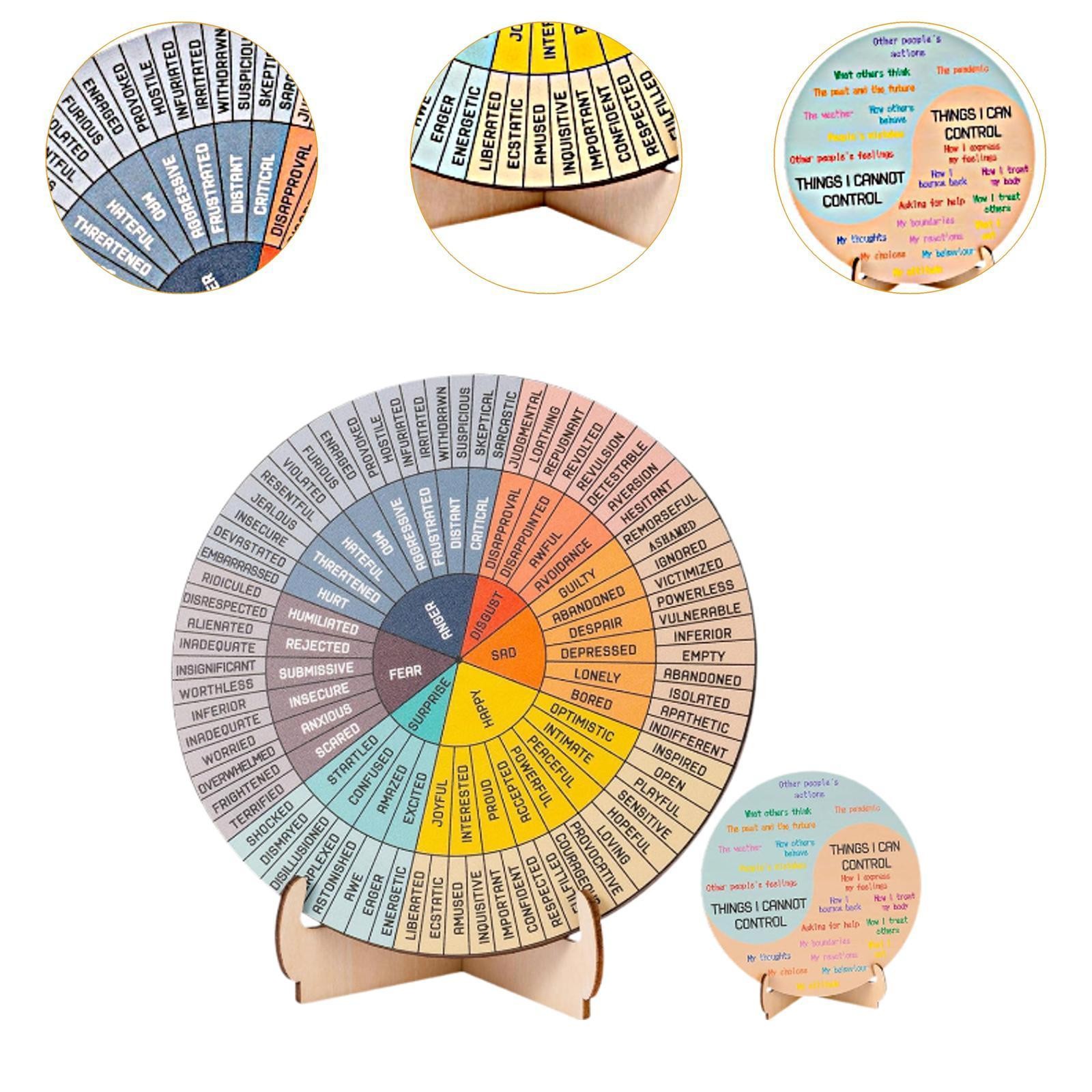 Feeling Wheel with Stand Psychology Gifts Office Desk Decor for Office Home