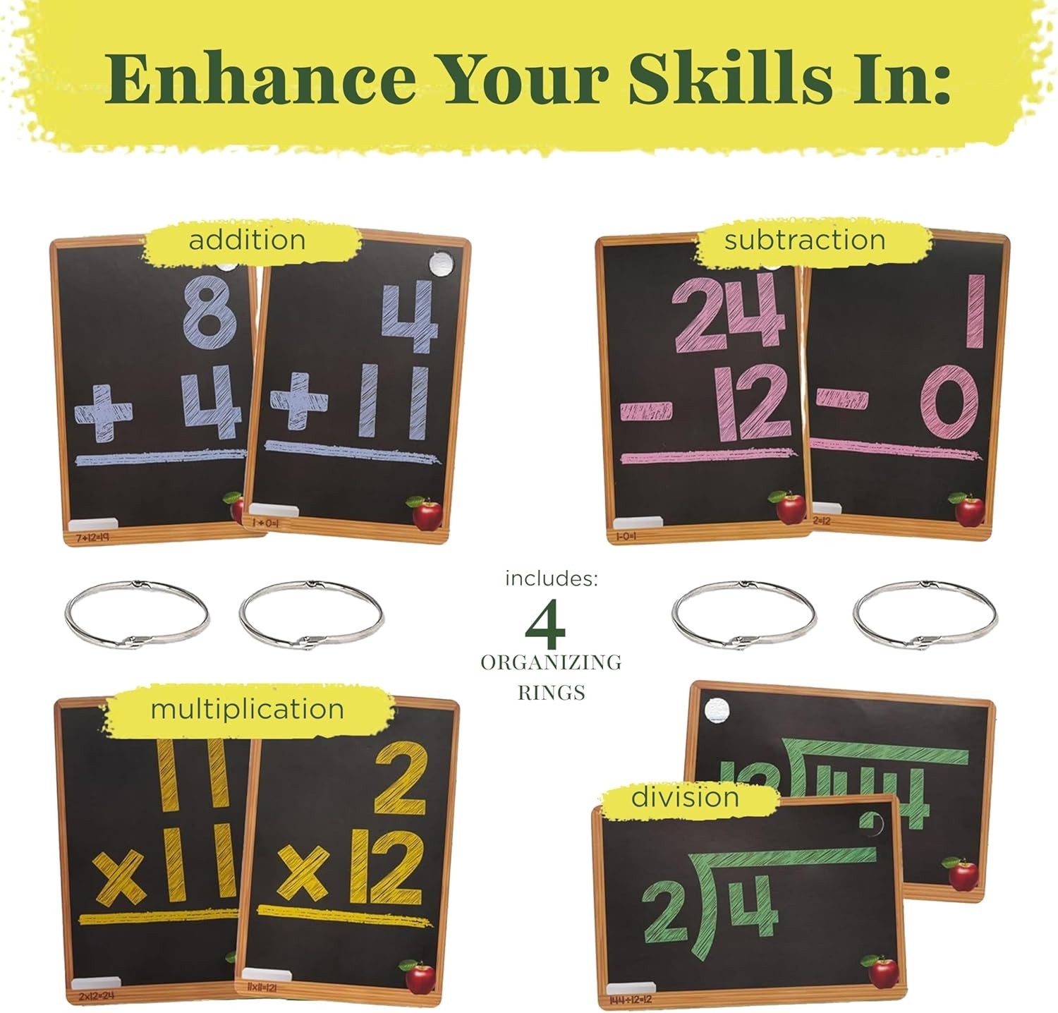 Color-Coded Math Flash Cards Set – 1st to 4th Grade Learning