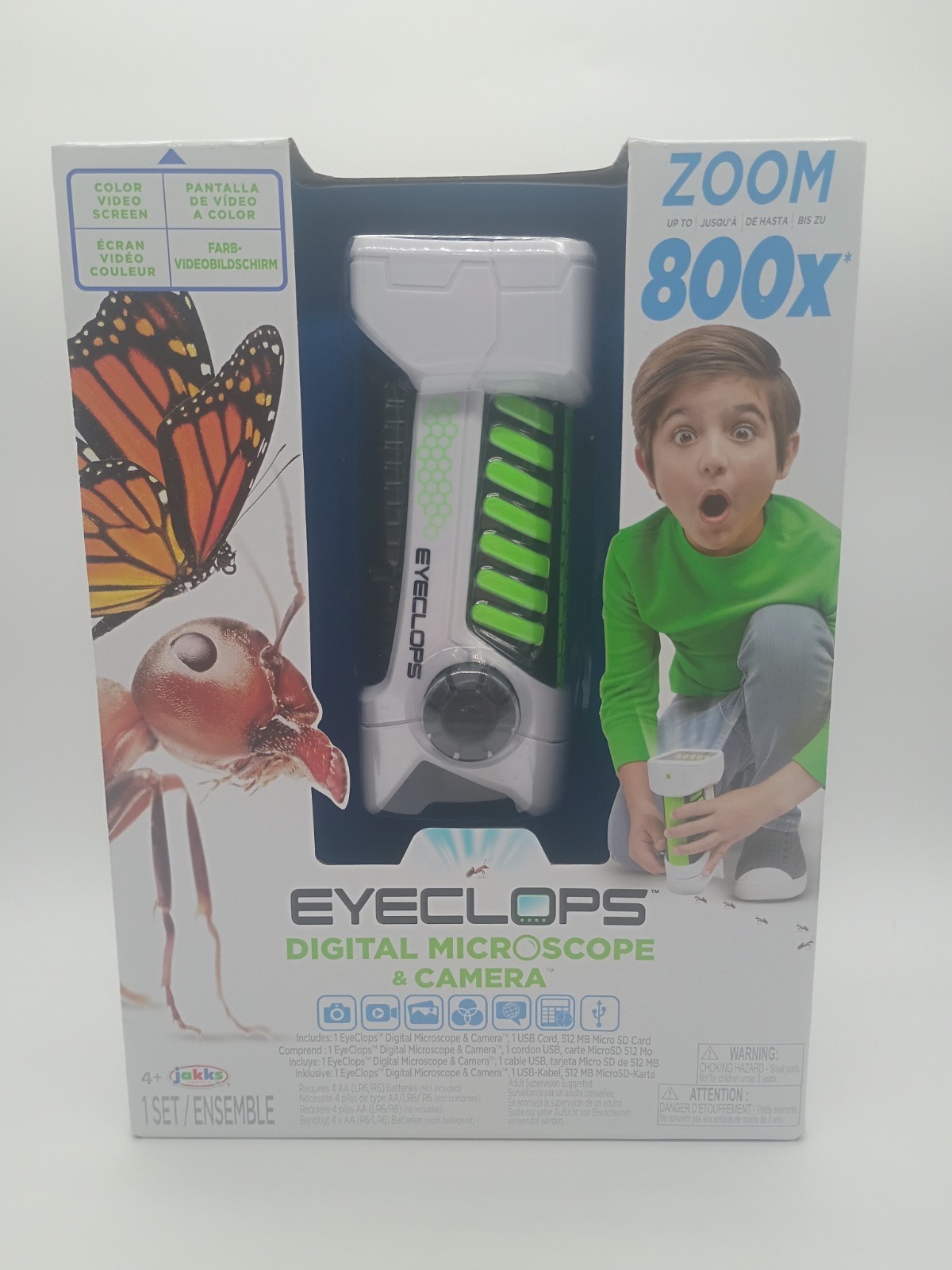 Kids Digital Microscope & Camera with Built in Color Screen -800X Zoom EYECLOPS