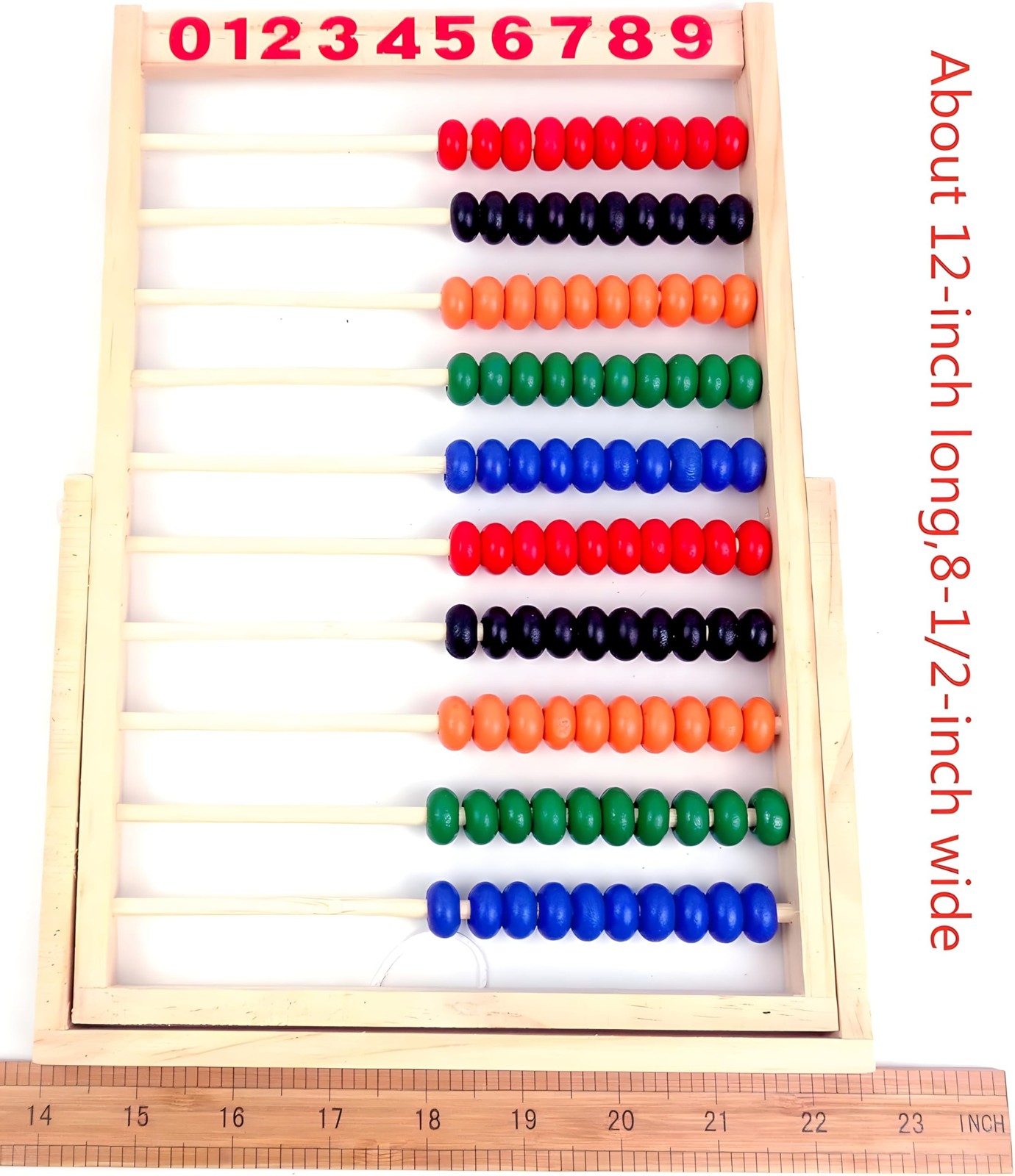 Wooden Counting Number Frame 10 Rows Abacus for Kids Math Learning NEW