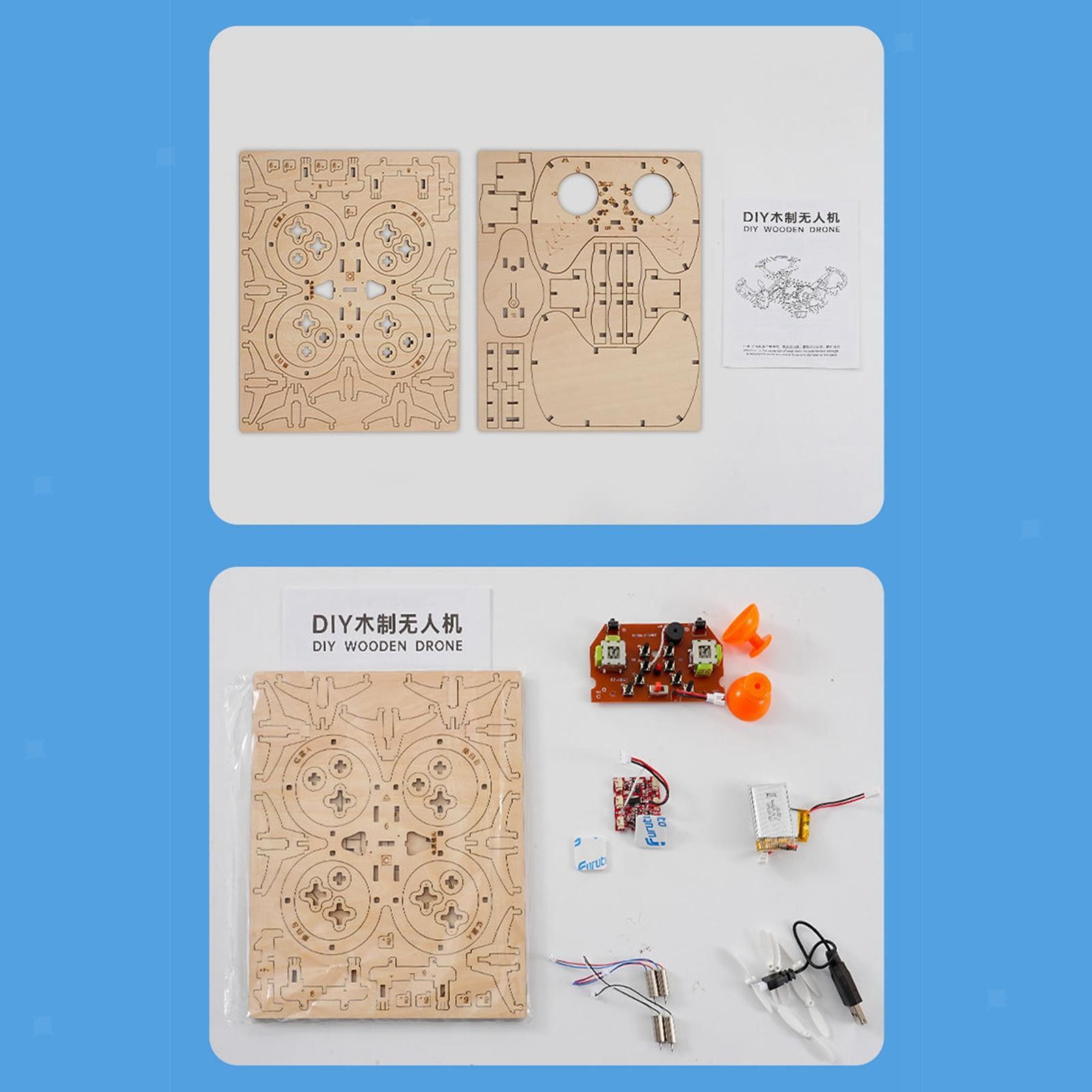 DIY Wooden Assembly RC Aircraft Kit Educational Science Experiment Toy Boys