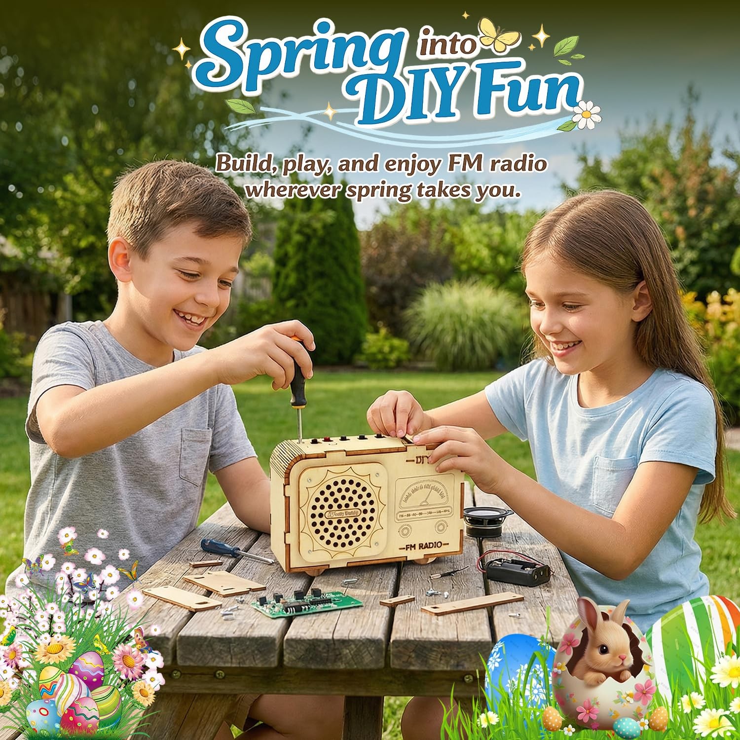 FM Radio Kit, STEM Toys for Ages 8-13, DIY Wooden 3D Puzzle to Build a Workin…
