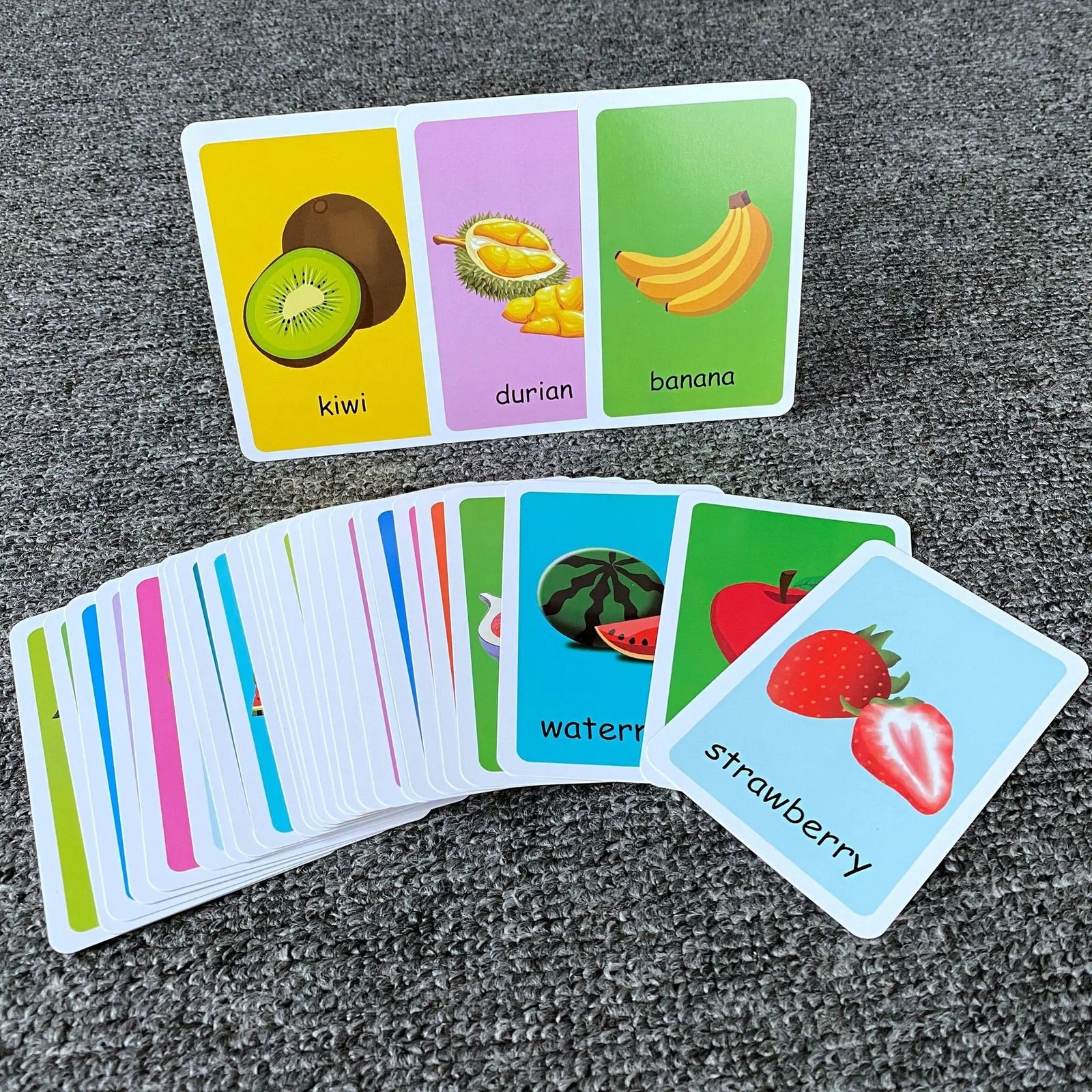 Children Baby Cognition Cards Body Parts Animal Fruits Double Side Flashcards Mo