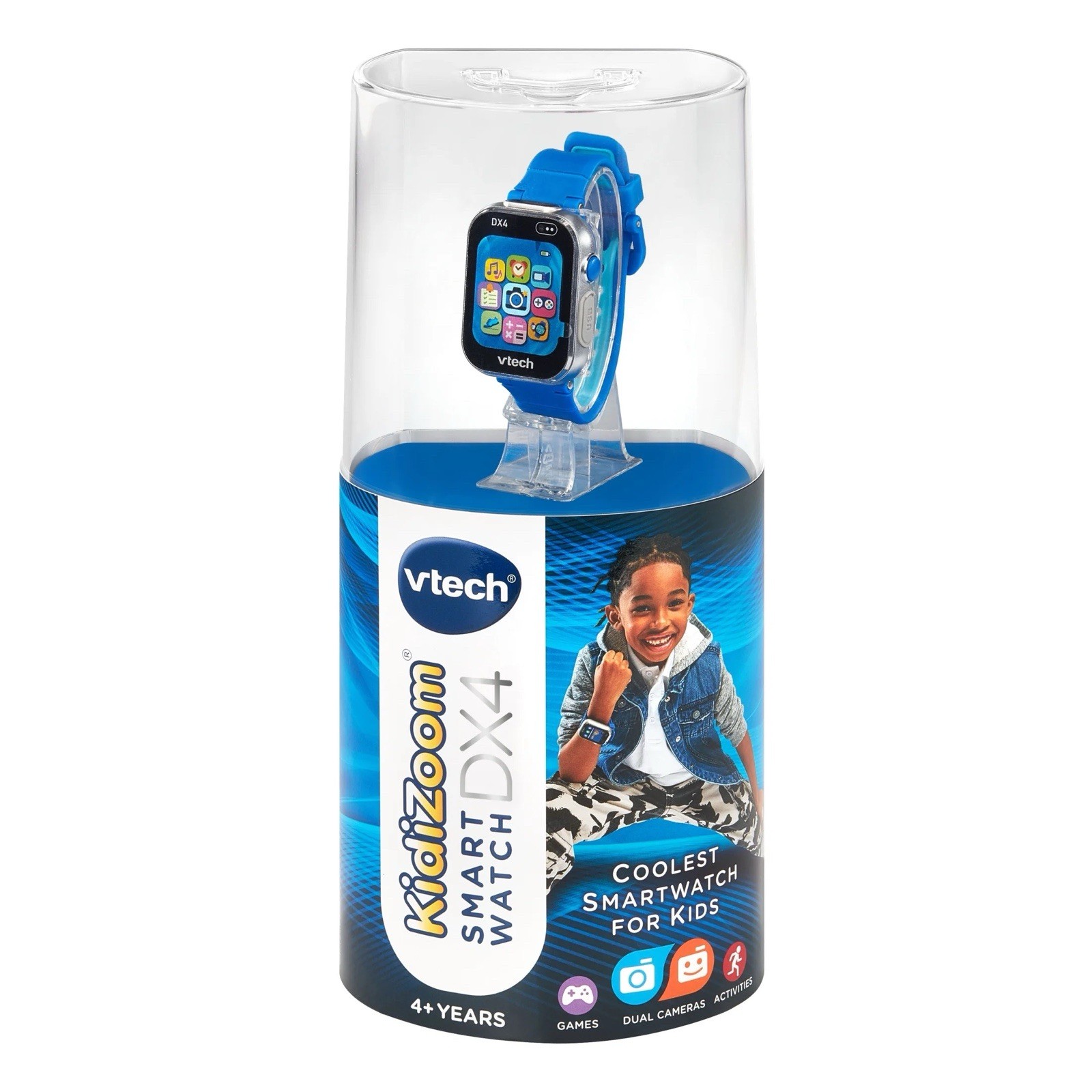 NEW Blue VTech KidiZoom Smartwatch DX4 GAMES CAMERA ROUTINE MUSIC PHOTOS