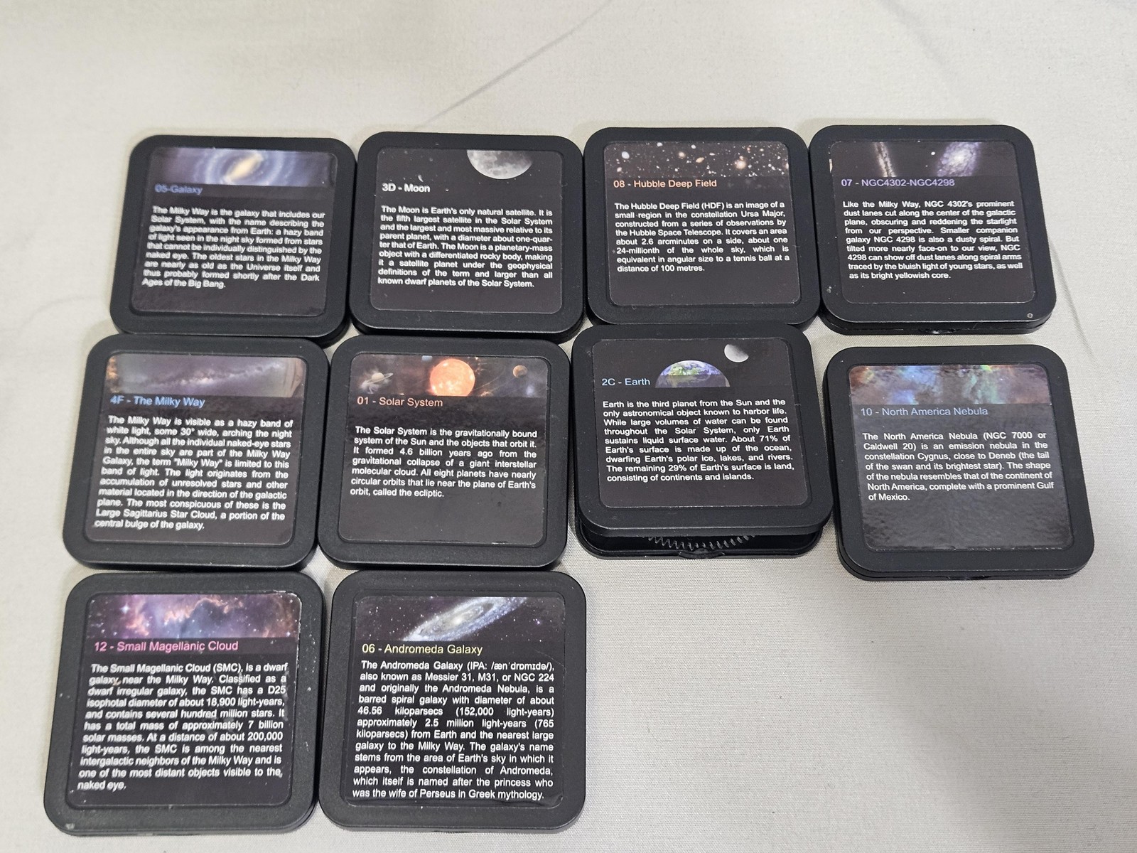 Space Astronomy Educational Coasters Set Of 10 Solar System Galaxy Nebula