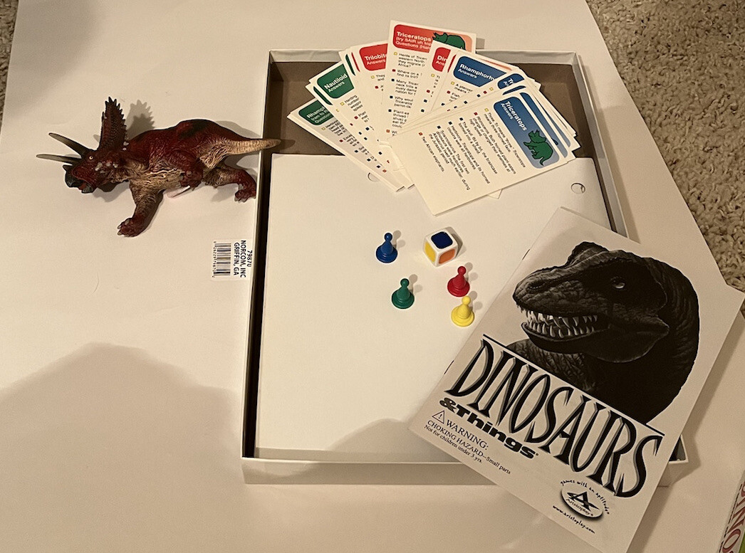 Dinosaurs and Things Learning Adventure Game Plus A Schleich 2013 Pentaceratops!