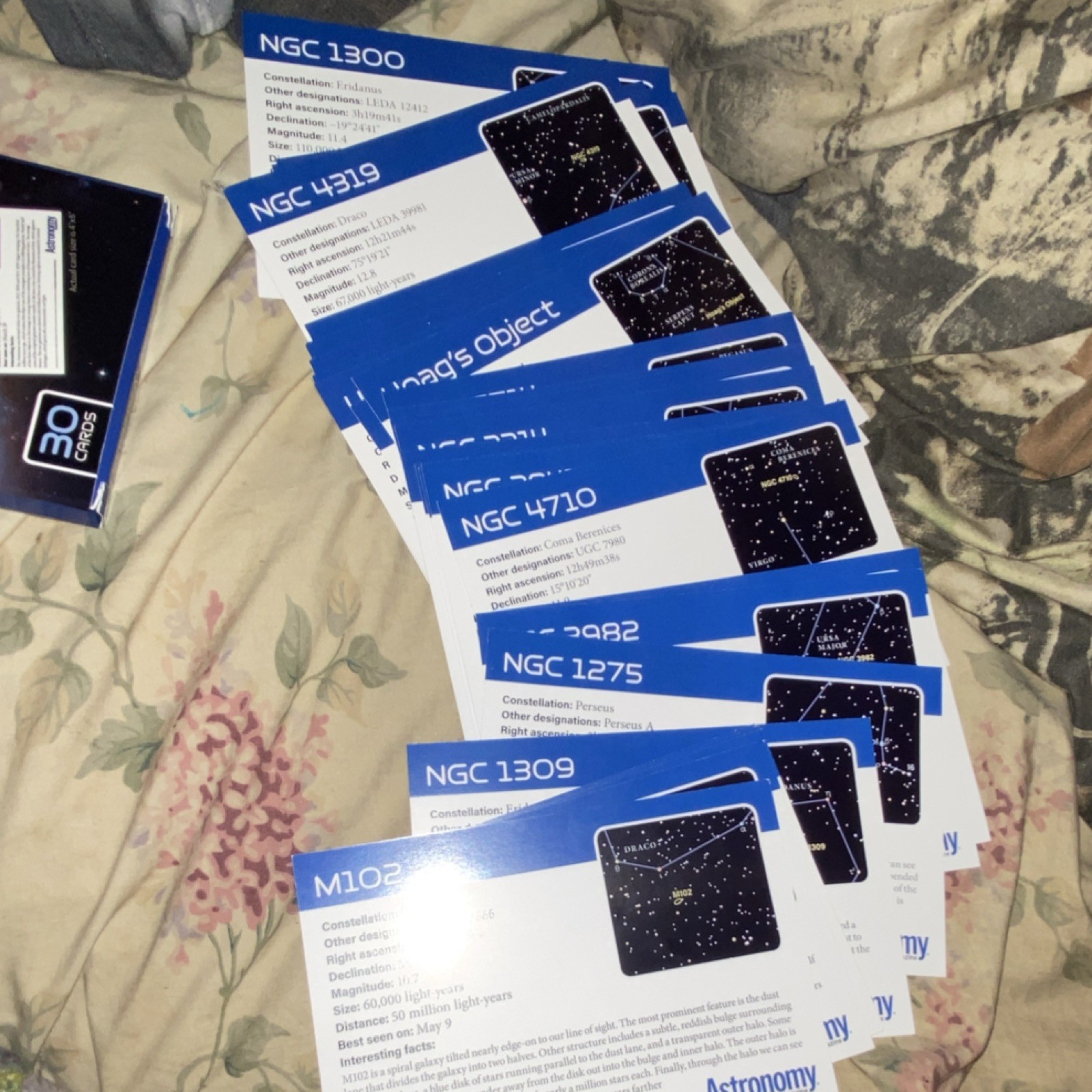 Astronomy Galaxy Flashcards 30 Cards Science Space Educational Kids Set