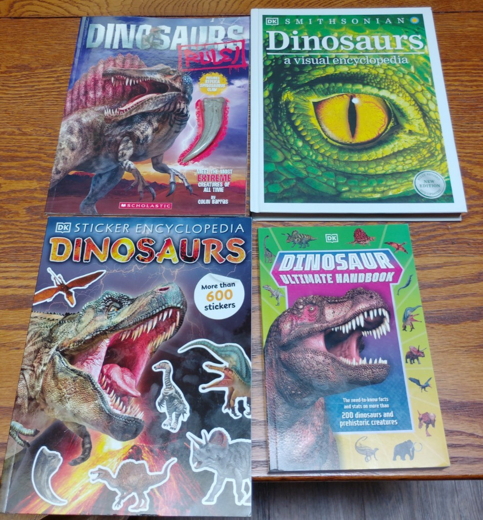 BRAND NEW Dinosaur Books Lot of 4 WOW Learn Gift Treat