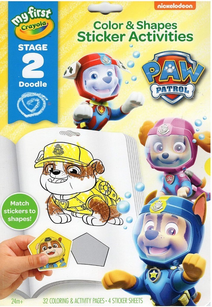 Crayola Stage 2 Doodle Color & Shapes Sticker Activities Paw Patrol!!!