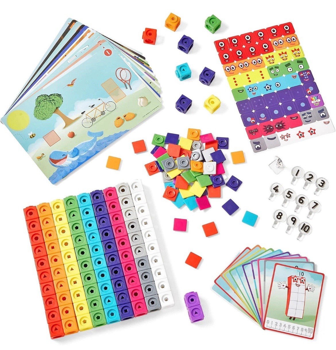 MathLink Cubes Numberblocks 1-10 Set – 198 Pieces Hand2Mind 3+ Homeschool Math