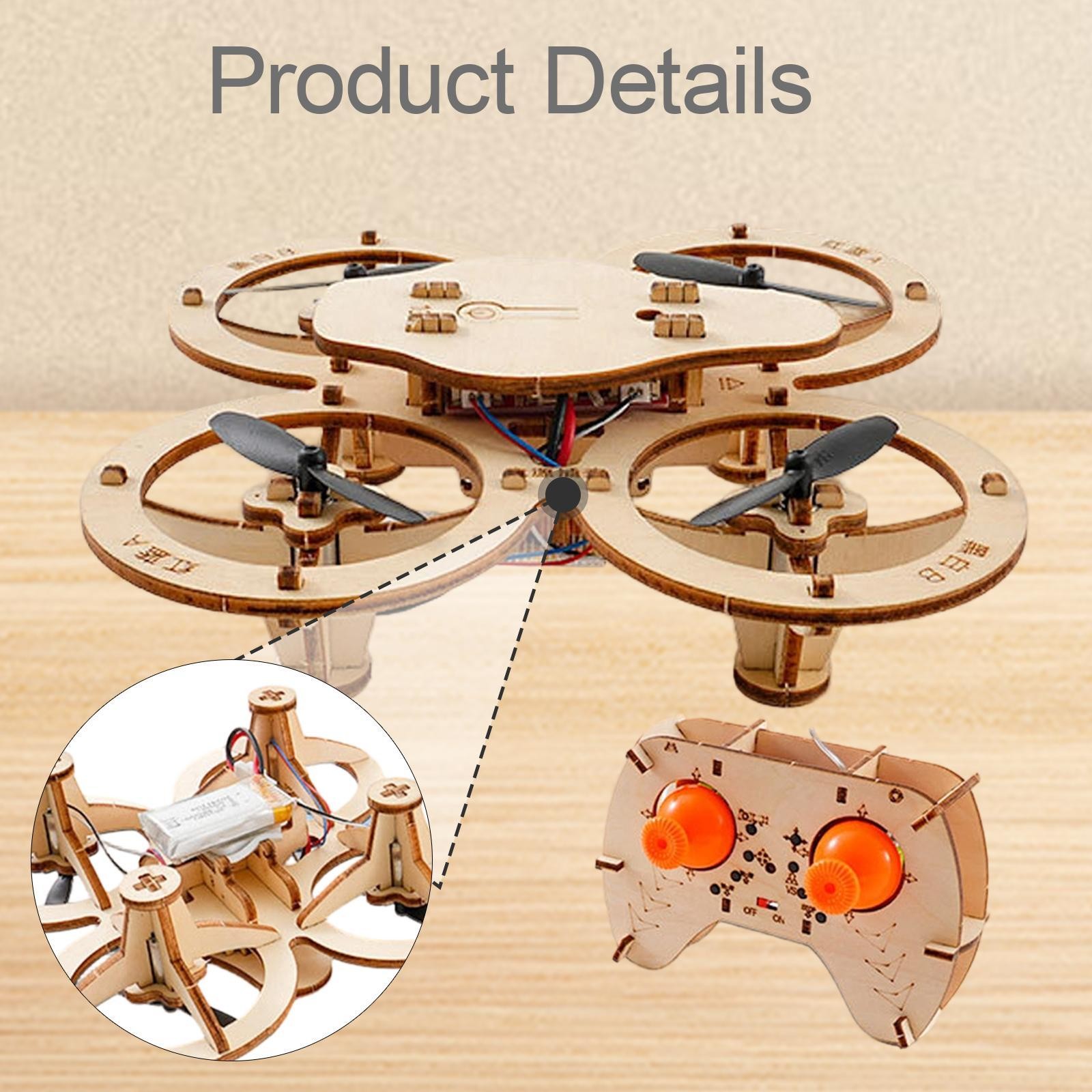 DIY Wooden Assembly RC Aircraft Kit Birthday Gift Crafts Material Package