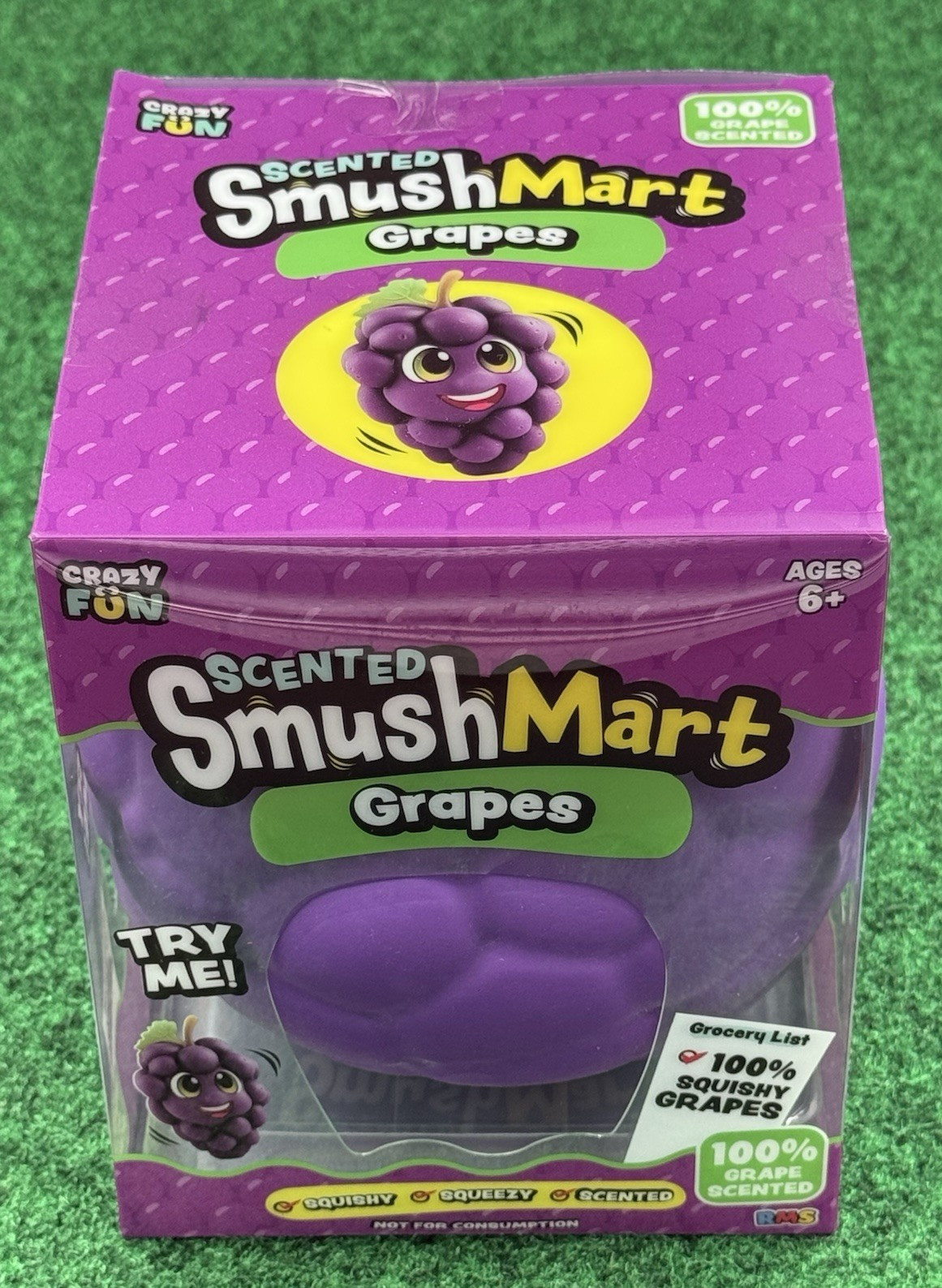 Crazy Fun Scented SmushMart Grapes Squishy Squeezable Stress Reliever New