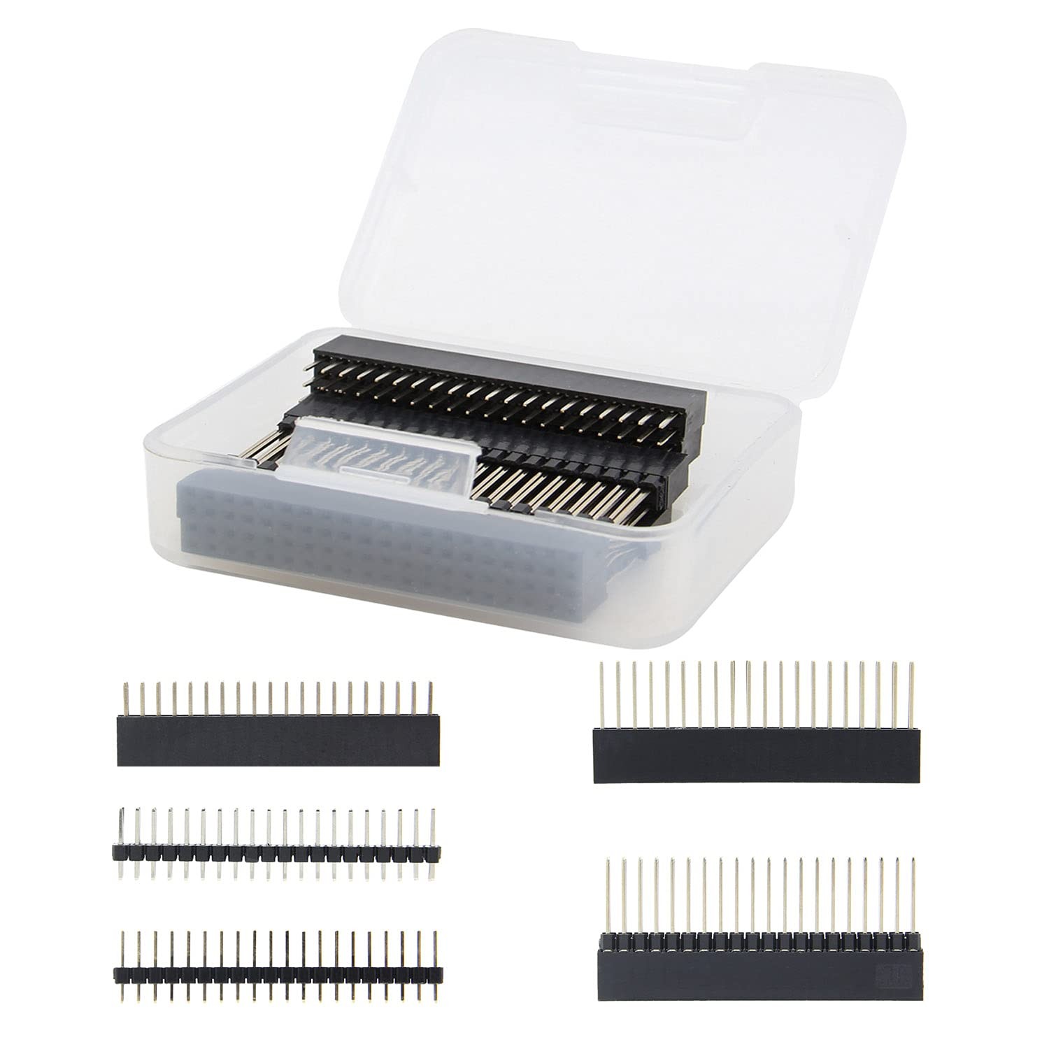 Geekworm 2×20 40 Pin Stacking Female 4 cm (W) x 7 (L) x 2.3 (H), Black