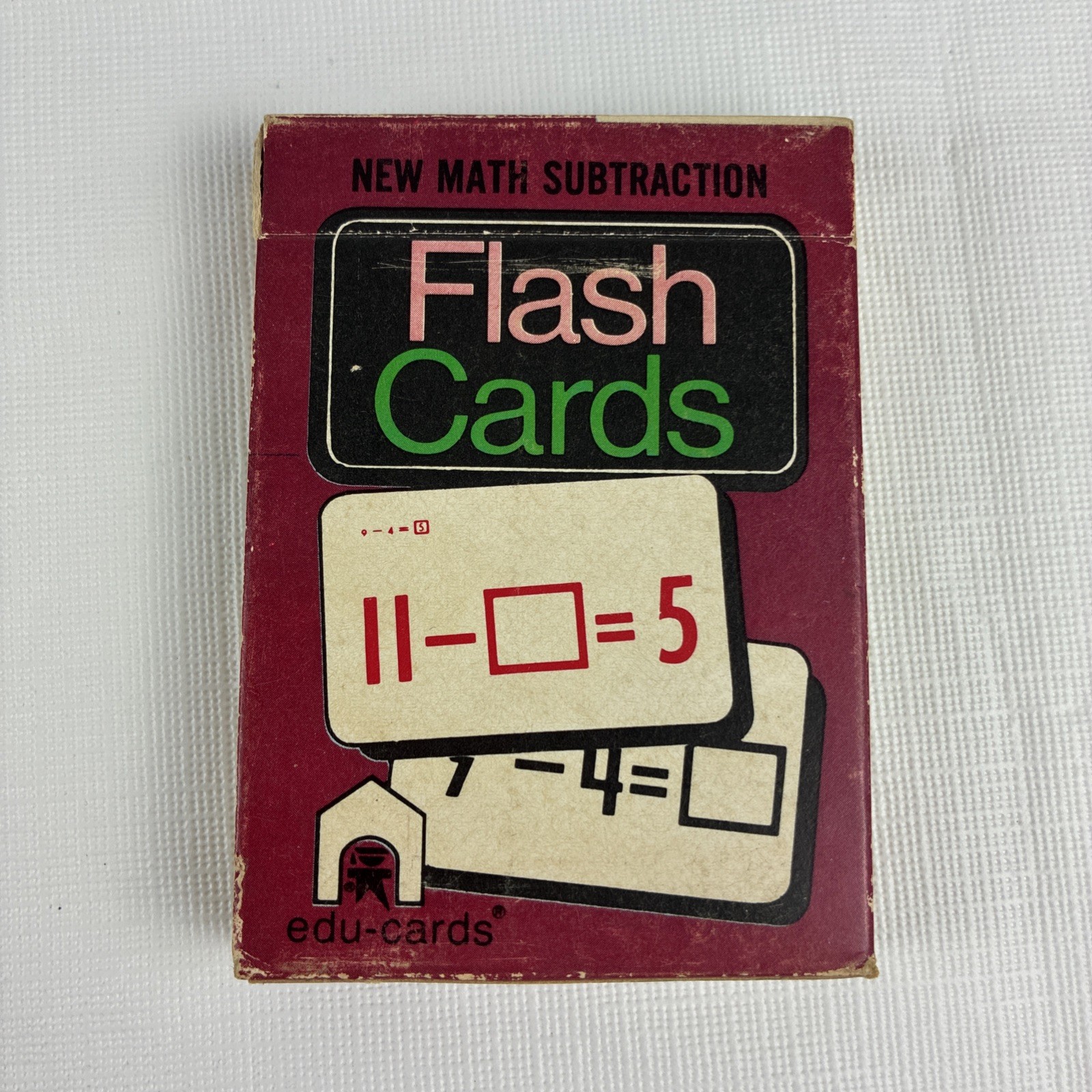 Vintage 1974 Edu-Cards Math Subtraction Flash Cards #392