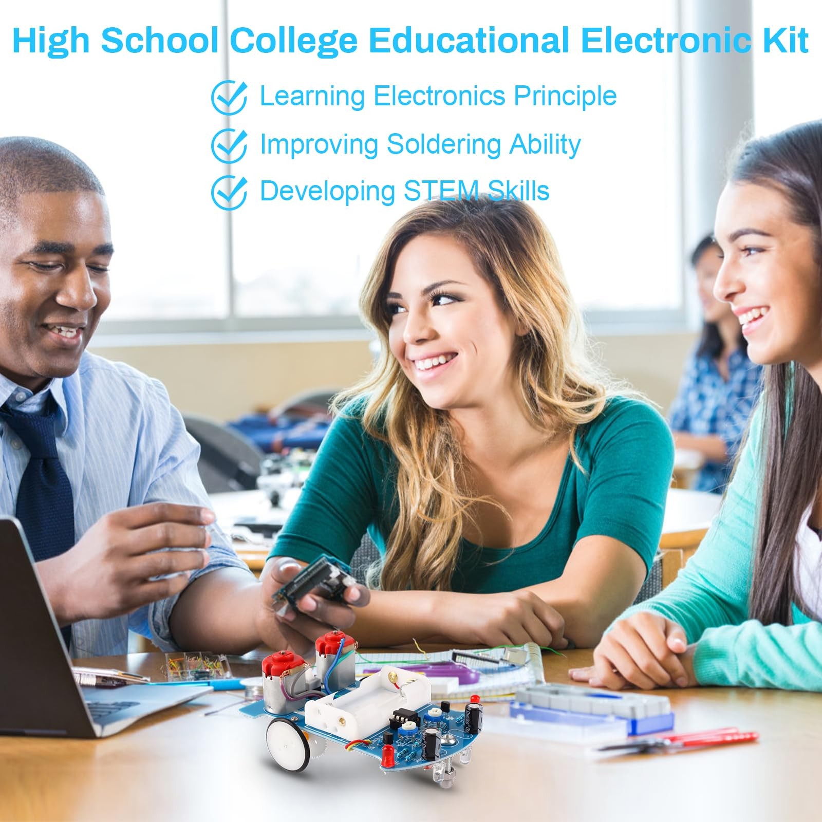 Line Following Robot Car Kit Beginners Soldering Practice STEM Educational Kit