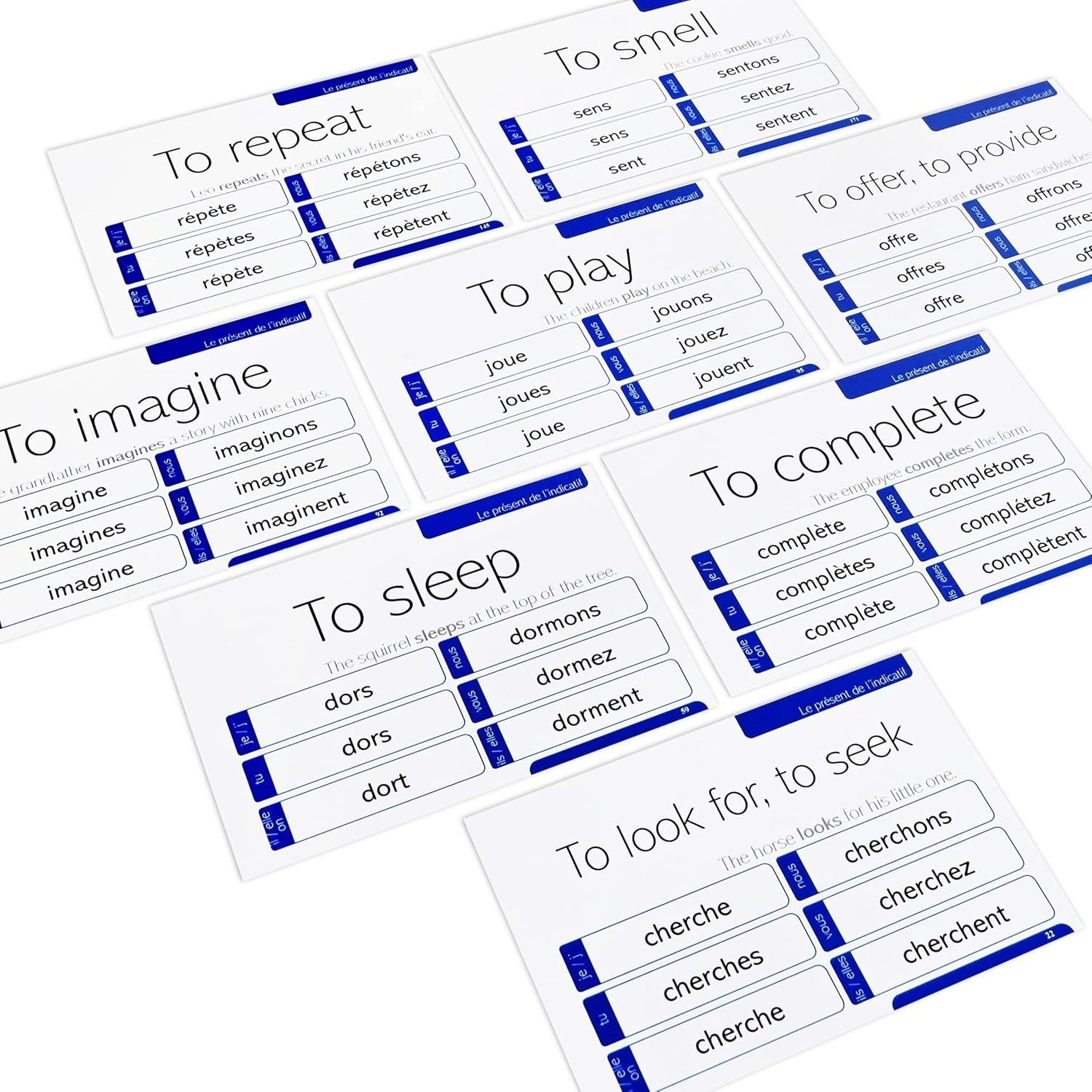 Present Tense French Verb Flash Cards – 200 Essential Verbs for Language Mastery