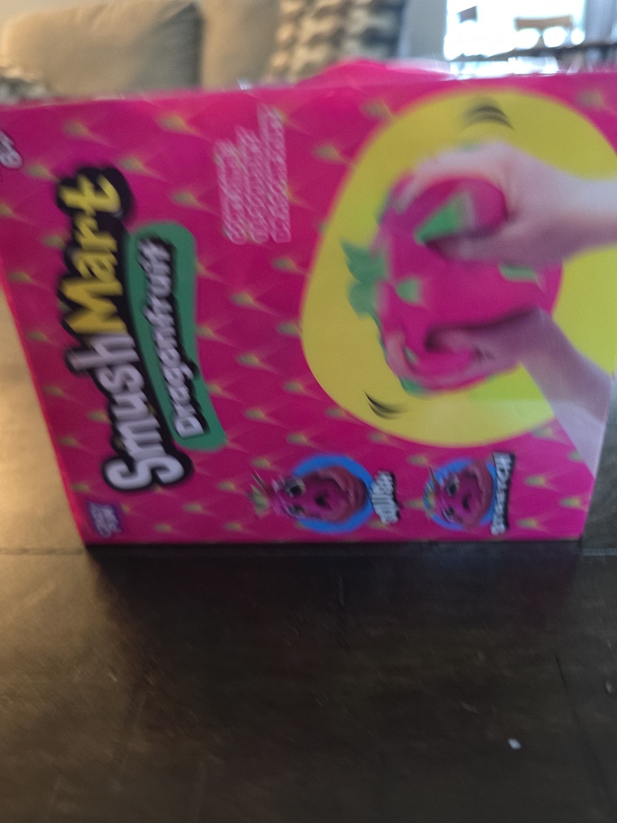 SmushMart Dragonfruit Squishy Stretch Sensory Squeeze Toy, Pink Green, Ages 6+
