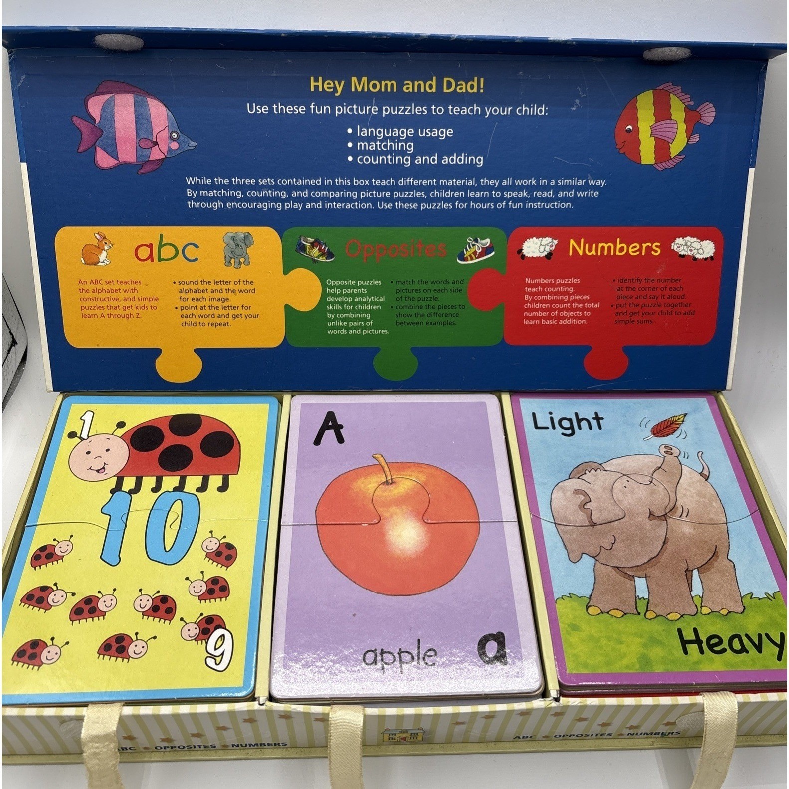 Easy Learning Flashcard Puzzles Language & Math Fun Learning! Pre- Owned