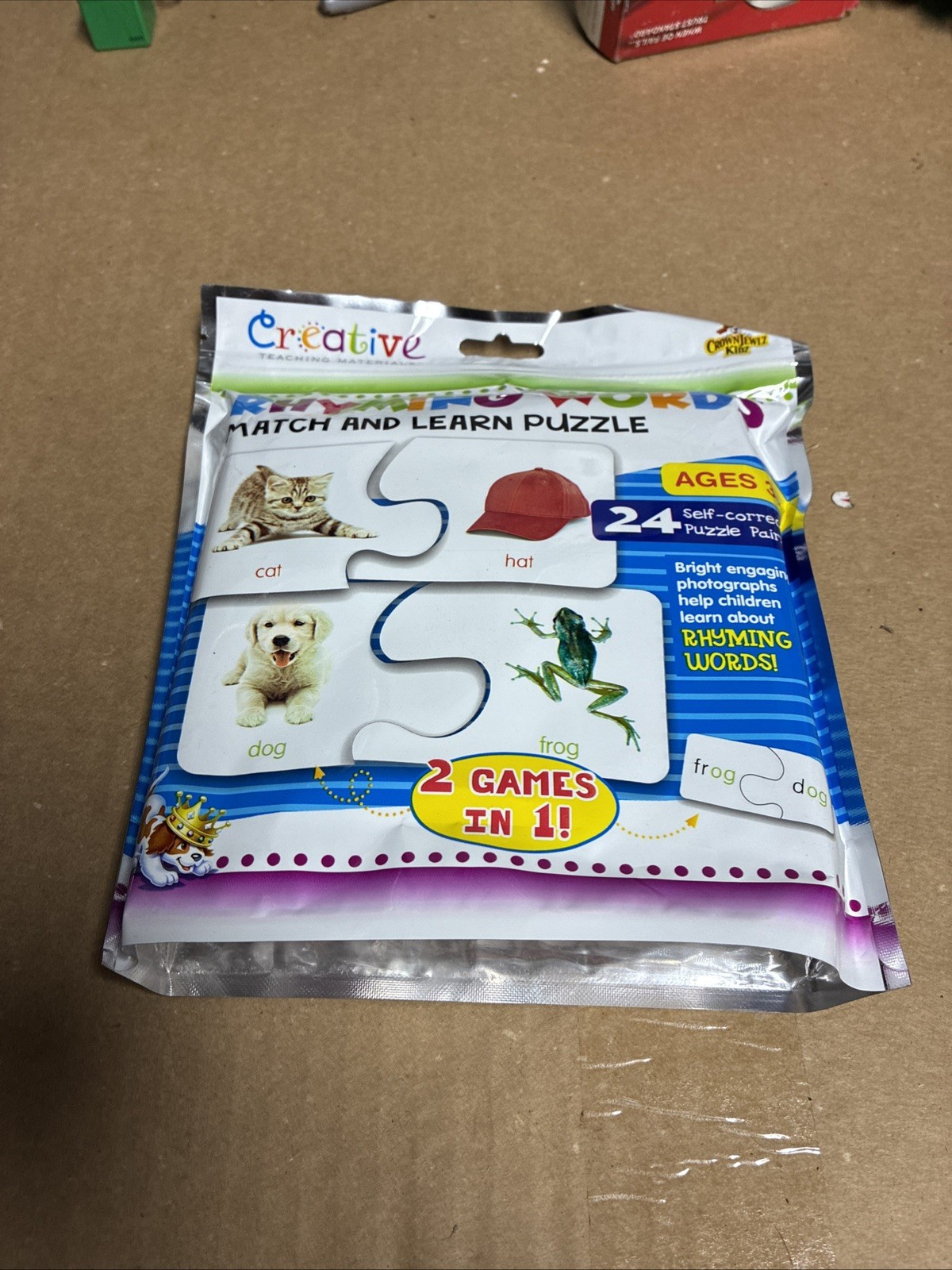 Rhyming Words Match & Learn Puzzle Game Creative Teaching Materials Age 3+ Fast