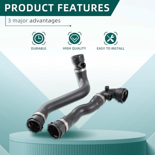 AUTOKAY 17127510952 11531436408 Upper & Lower Radiator Hoses Fits for BMW 330Ci