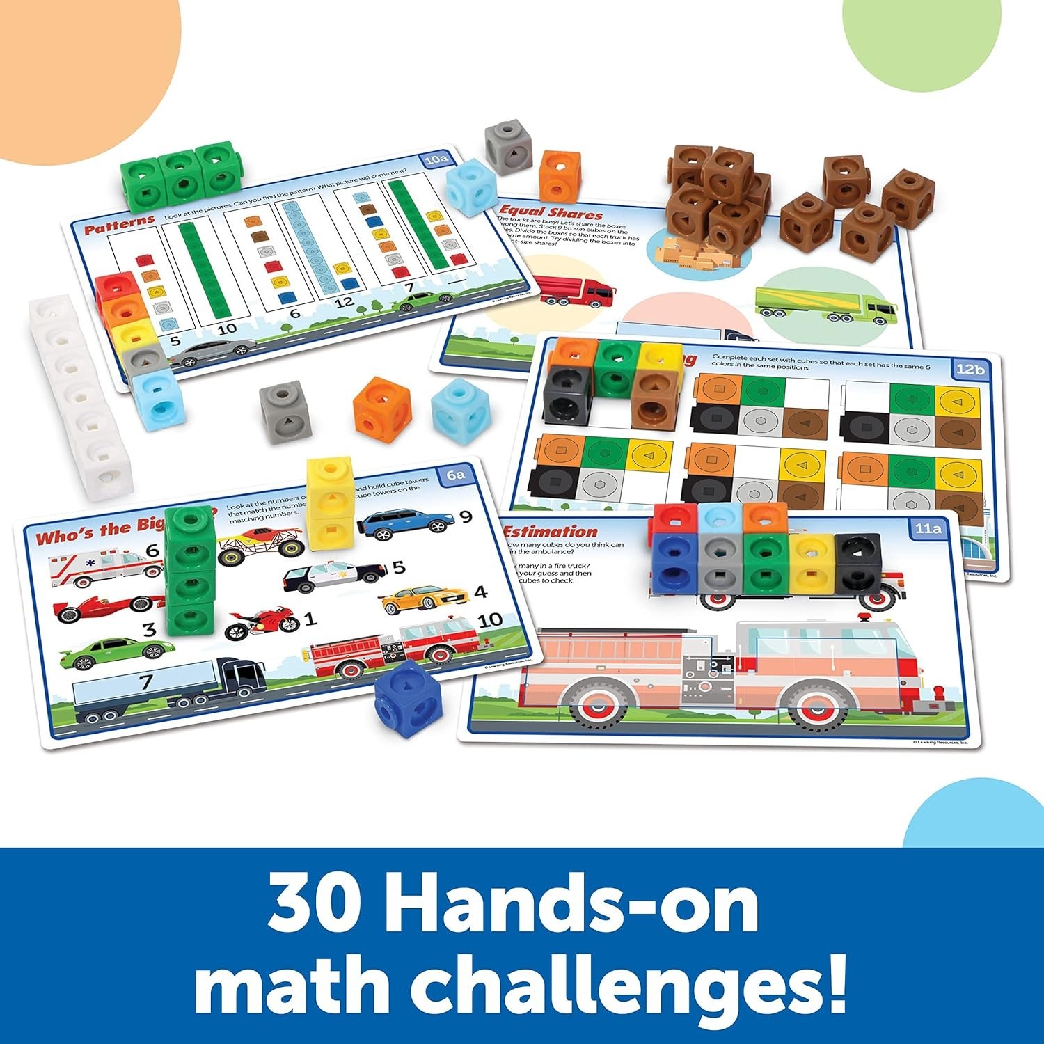 MathLink Cubes Kindergarten Activity Set with 100 Pieces and 15 Activity Cards