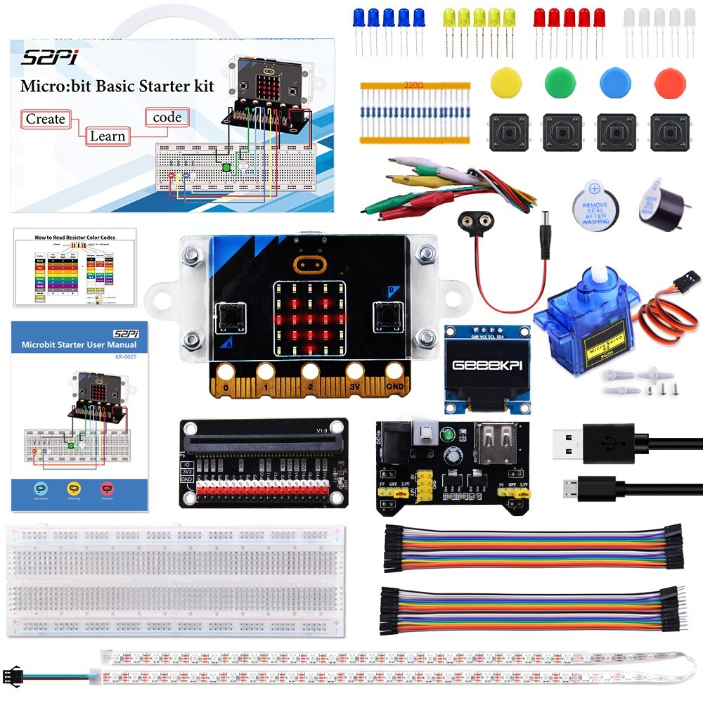 BBC Micro:Bit V2 Basic Starter Kit , Programming, Coding for Kids Discovery Kit