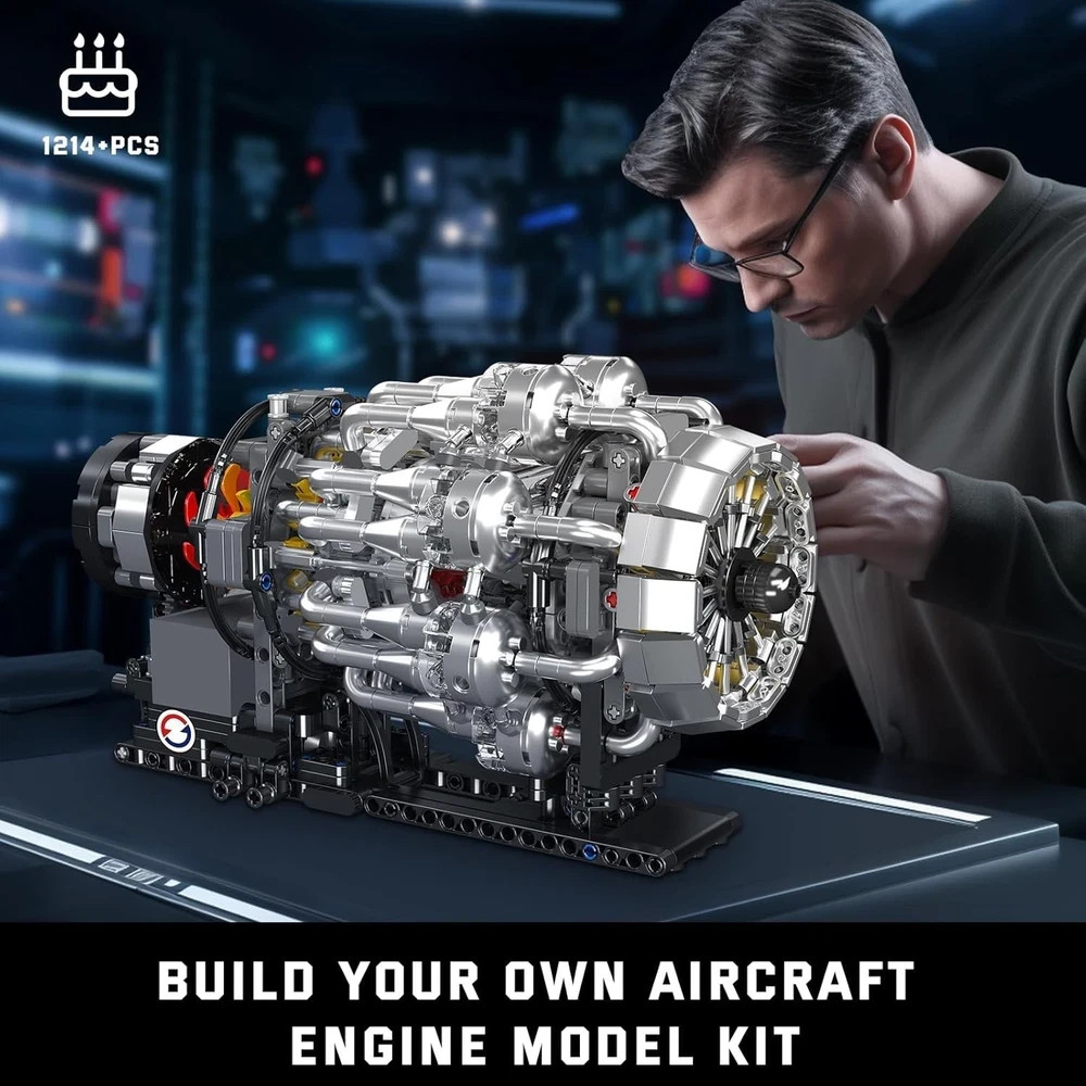 10216 Turbojet Engine Building Sets, Mechanical Aviation Aircraft Engine Model K