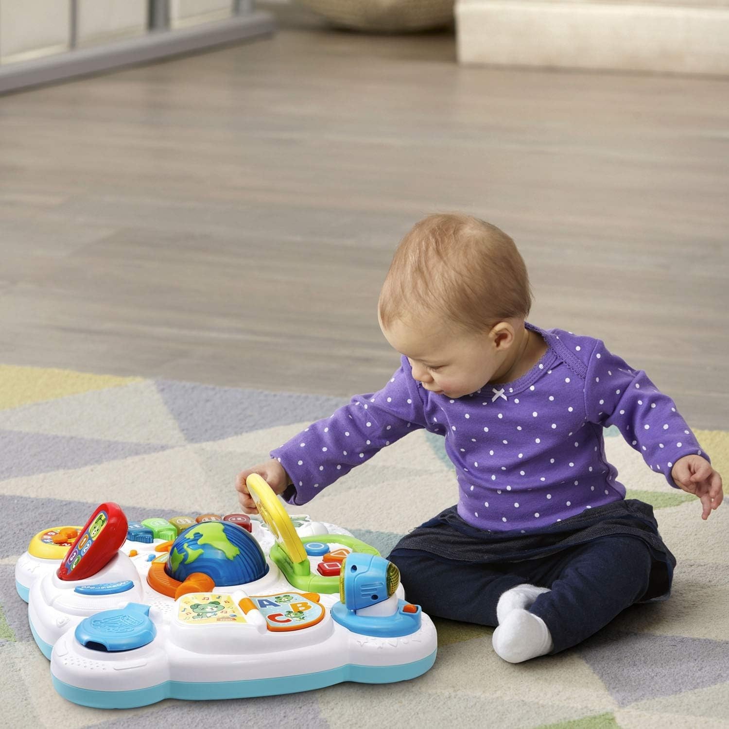 Green Learning Desk for Toddlers with Touch Points and Educational Features