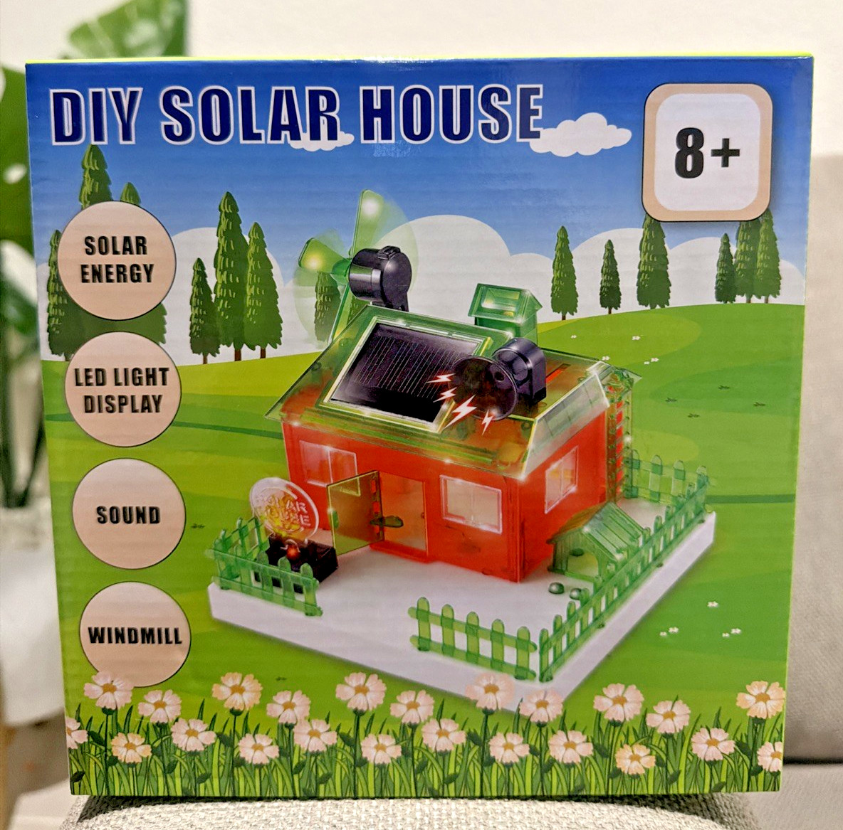 DIY Solar Power House STEM Scientific, Windmill, LED Light, Sound – NEW