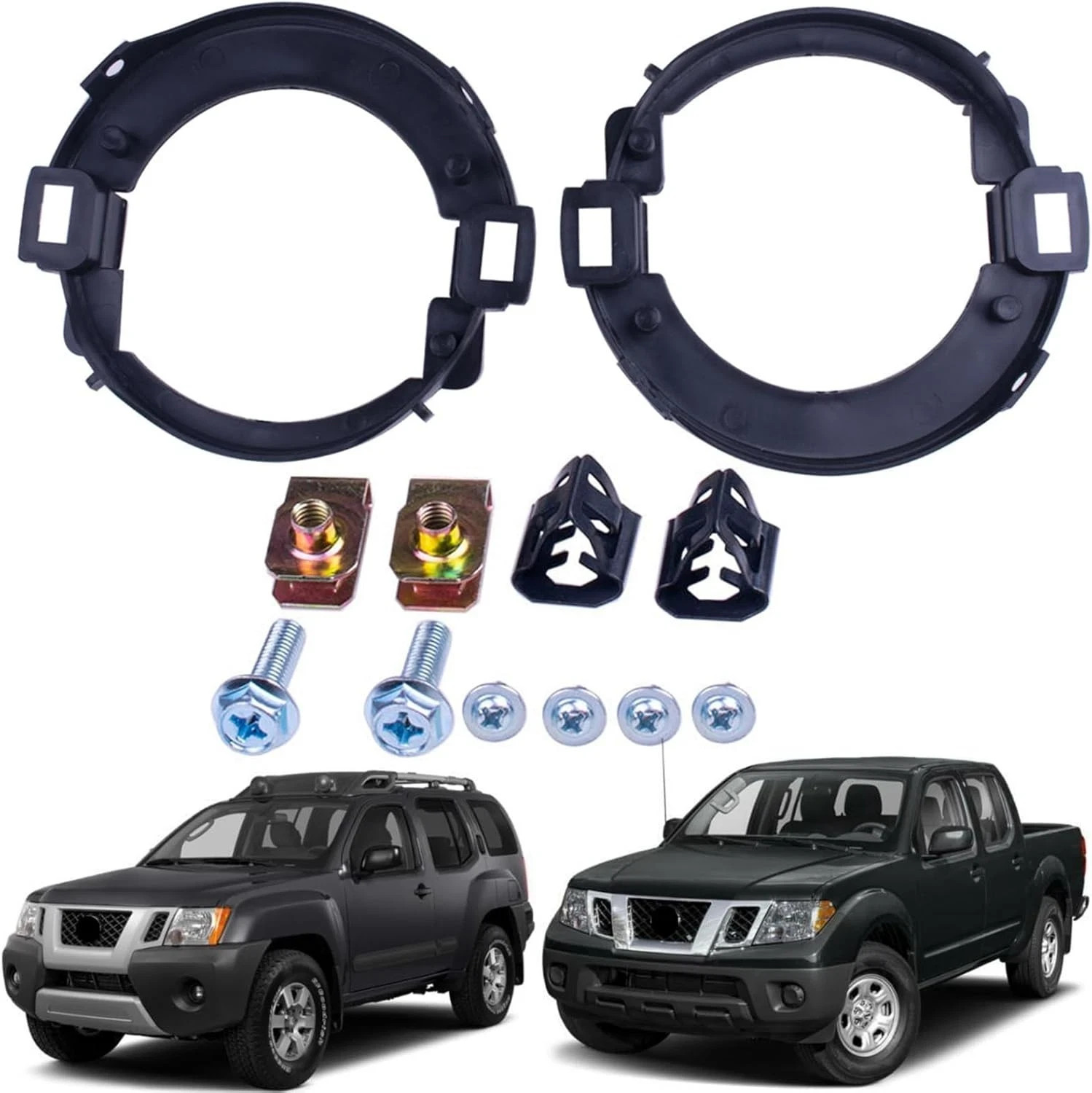 One Set Fog Light Lamp Brackets + Screws + Clips Compatible With Nissan Frontier