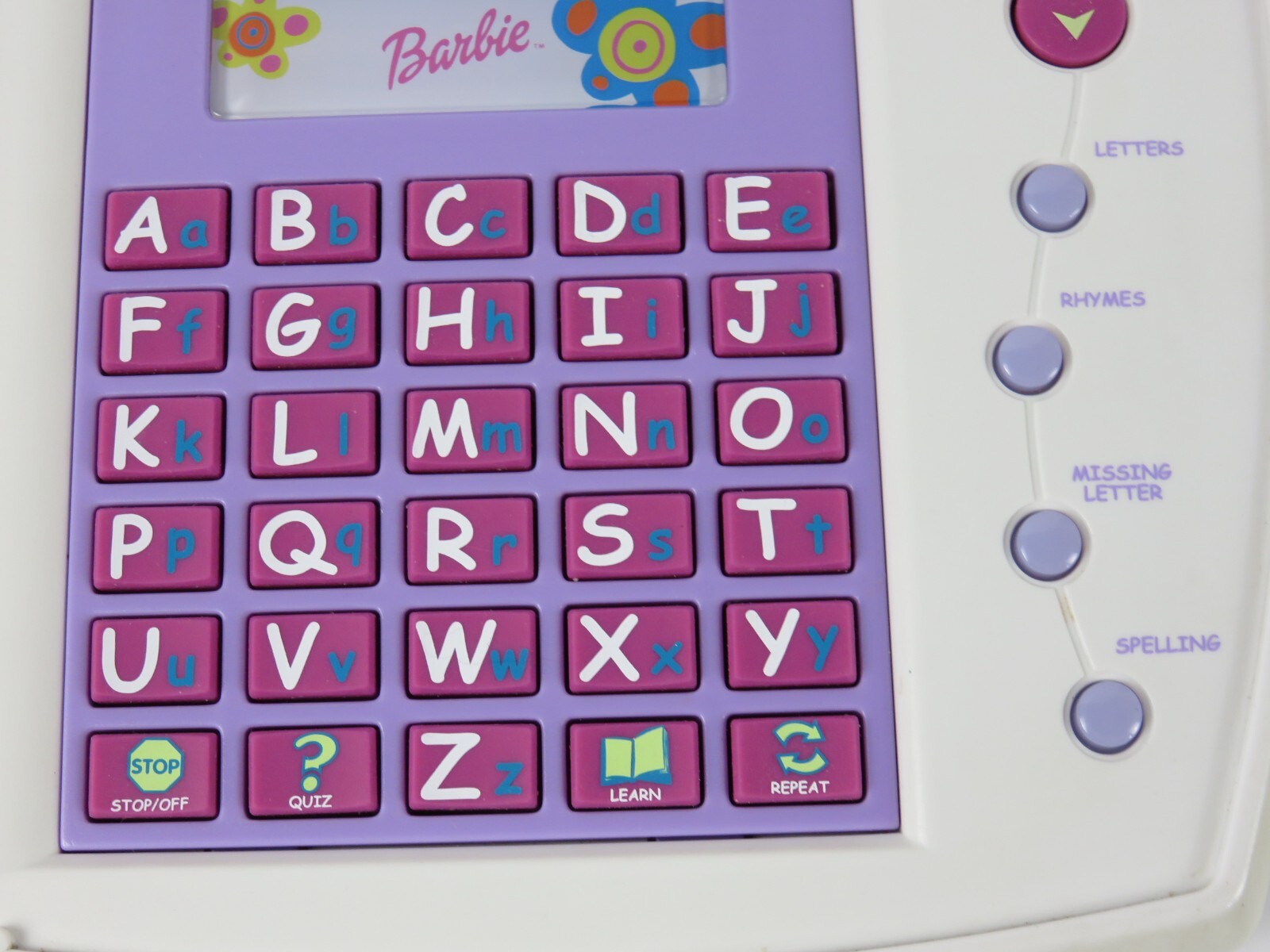 2001 Mattel Barbie “Learn With Me Letter Book” Letters, Rhymes, Spelling Toy