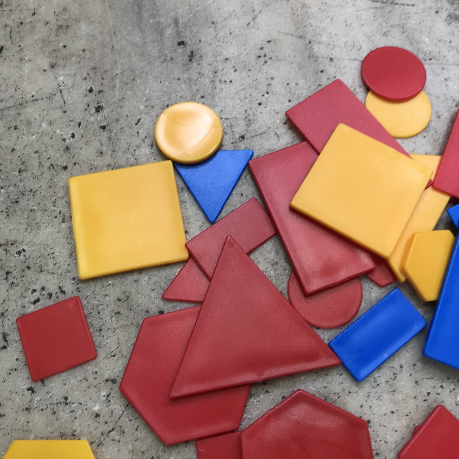Assortment Of Colorful Tangram Pieces Made Of Plastic Kindergarten Daycare Use