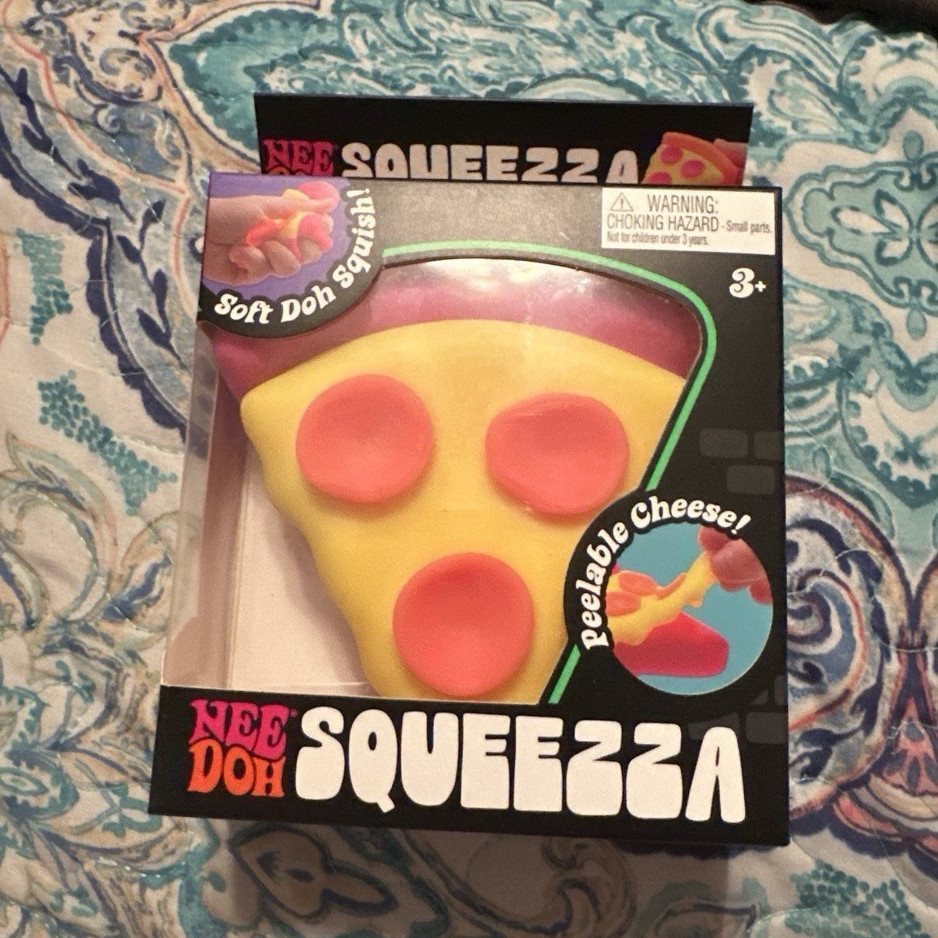 Schylling NeeDoh Squeeza Pizza Slice Soft Doh Squish Peelable Cheese 3+ 25300NAB