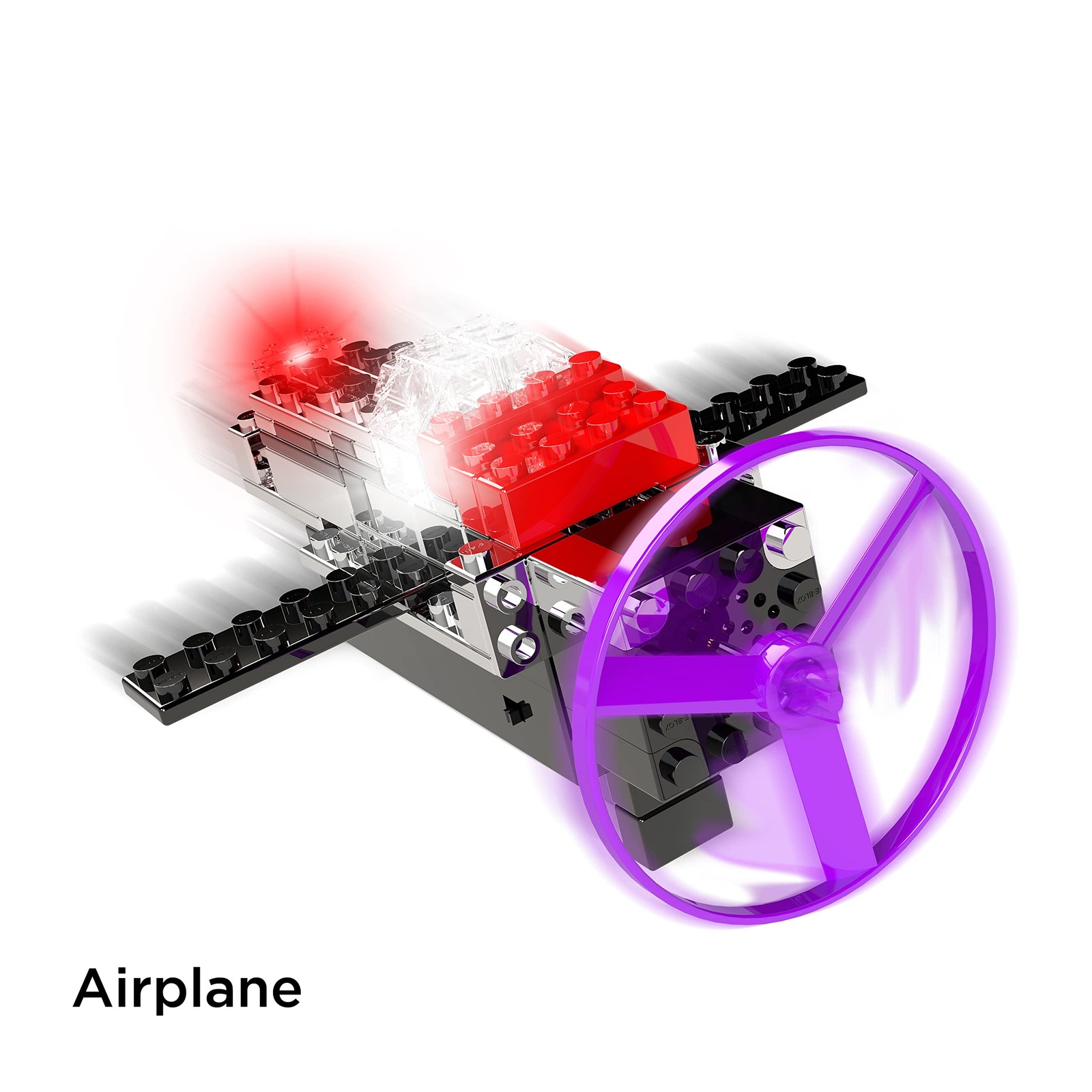 -Blox Power Blox Light N’ Flight 5-in-1 STEM Kit (58 Pieces), Light Up Buildi…