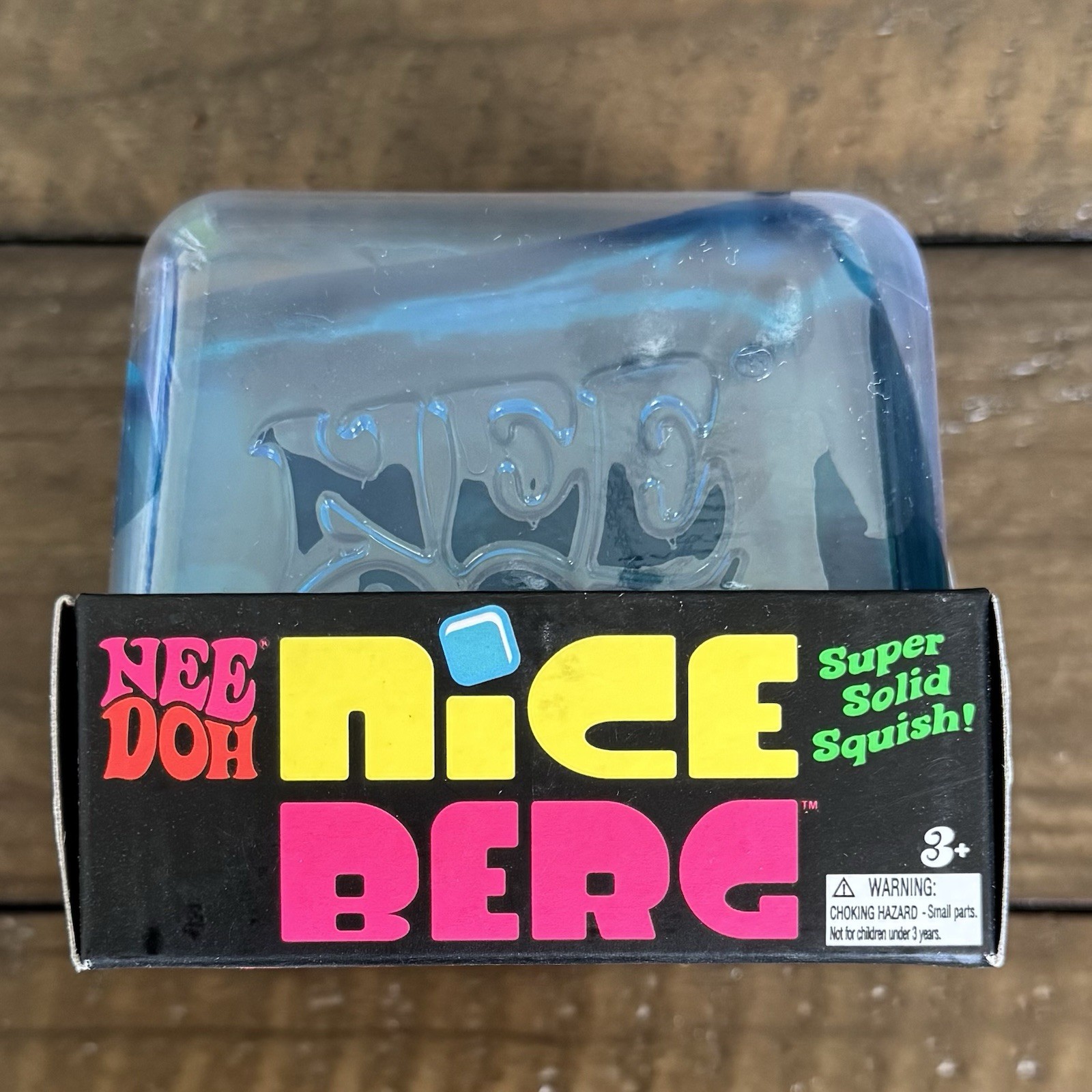 NeeDoh Nice Berg Blue XL Giant Nee Doh Niceberg Solid Squish Cube Block