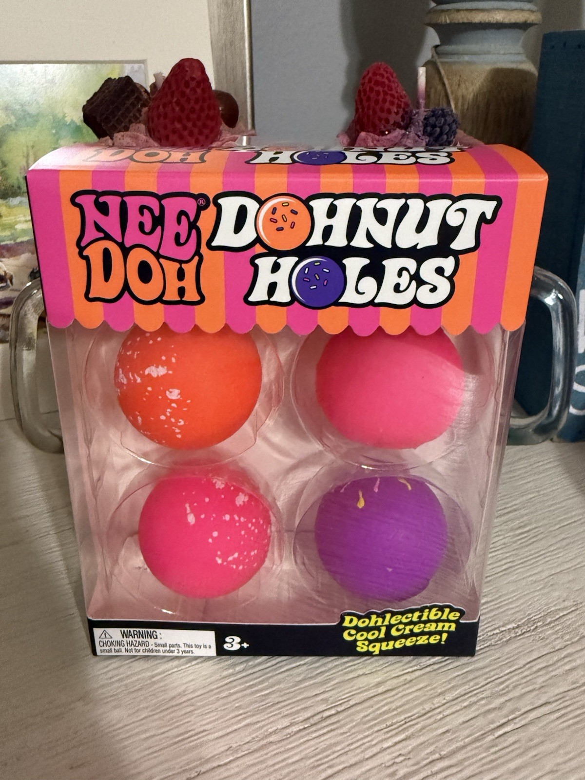 🔥VIRAL & NEW! Schylling NeeDoh Teenie Donut Holes 4 Pack NEE DOH 100% AUTHENTIC