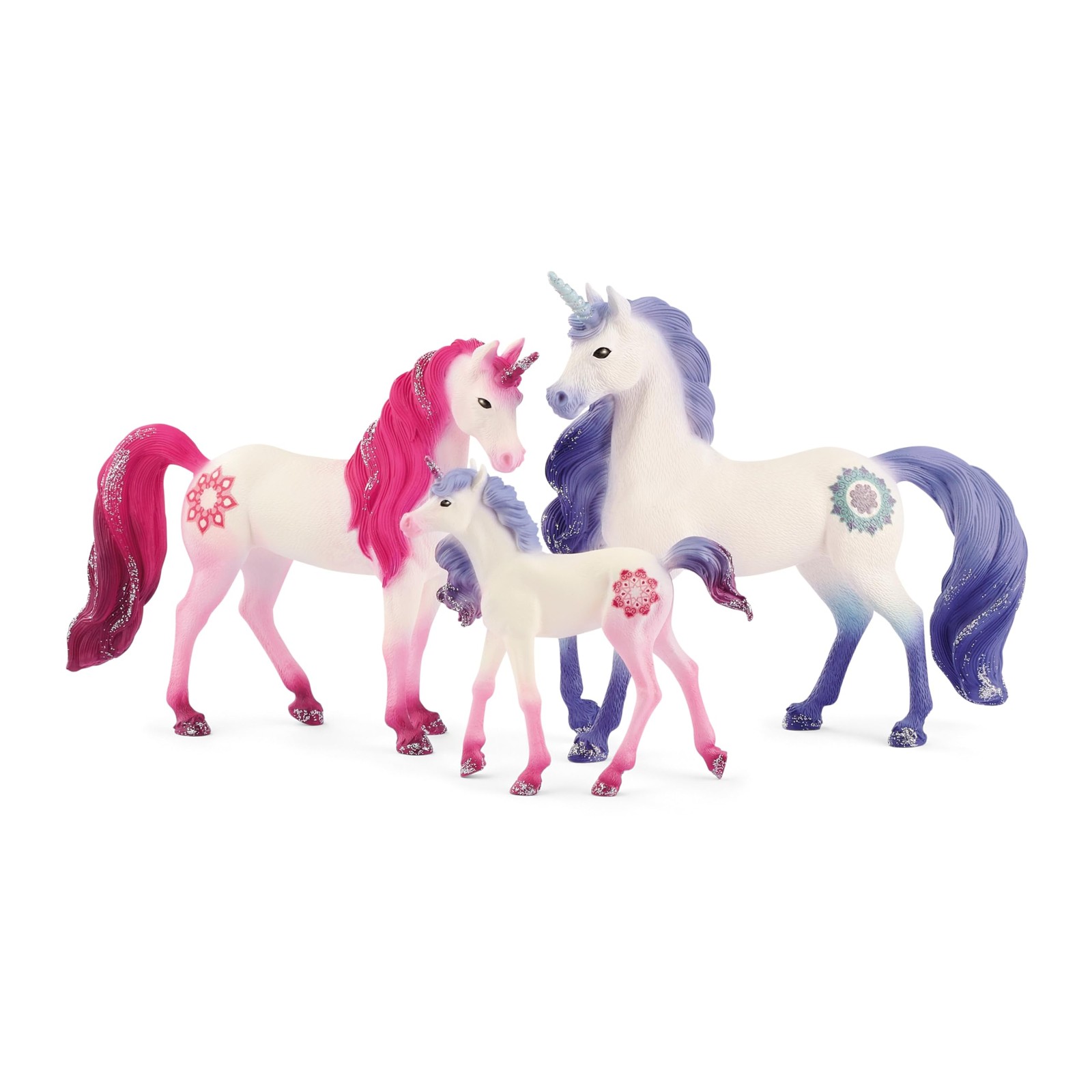 Bayala – 3CT Mandala Unicorn Family Playset – With Mom, Dad and Cute Baby Uni…
