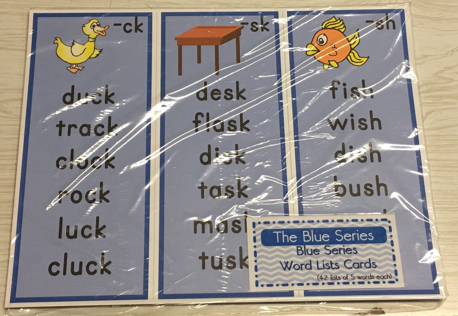 The Blue Series -Word Lists (42 lists of 6 words each) Montessori