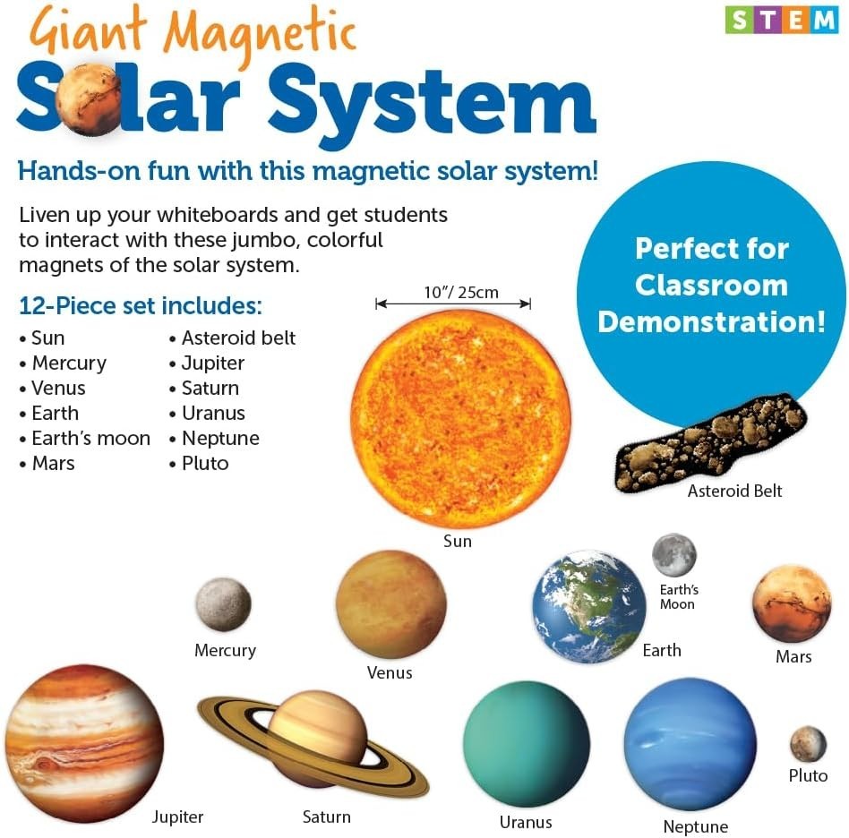 Giant Magnetic Solar System – STEM Planets, Earth and Sun Model, Astronomy Gi…