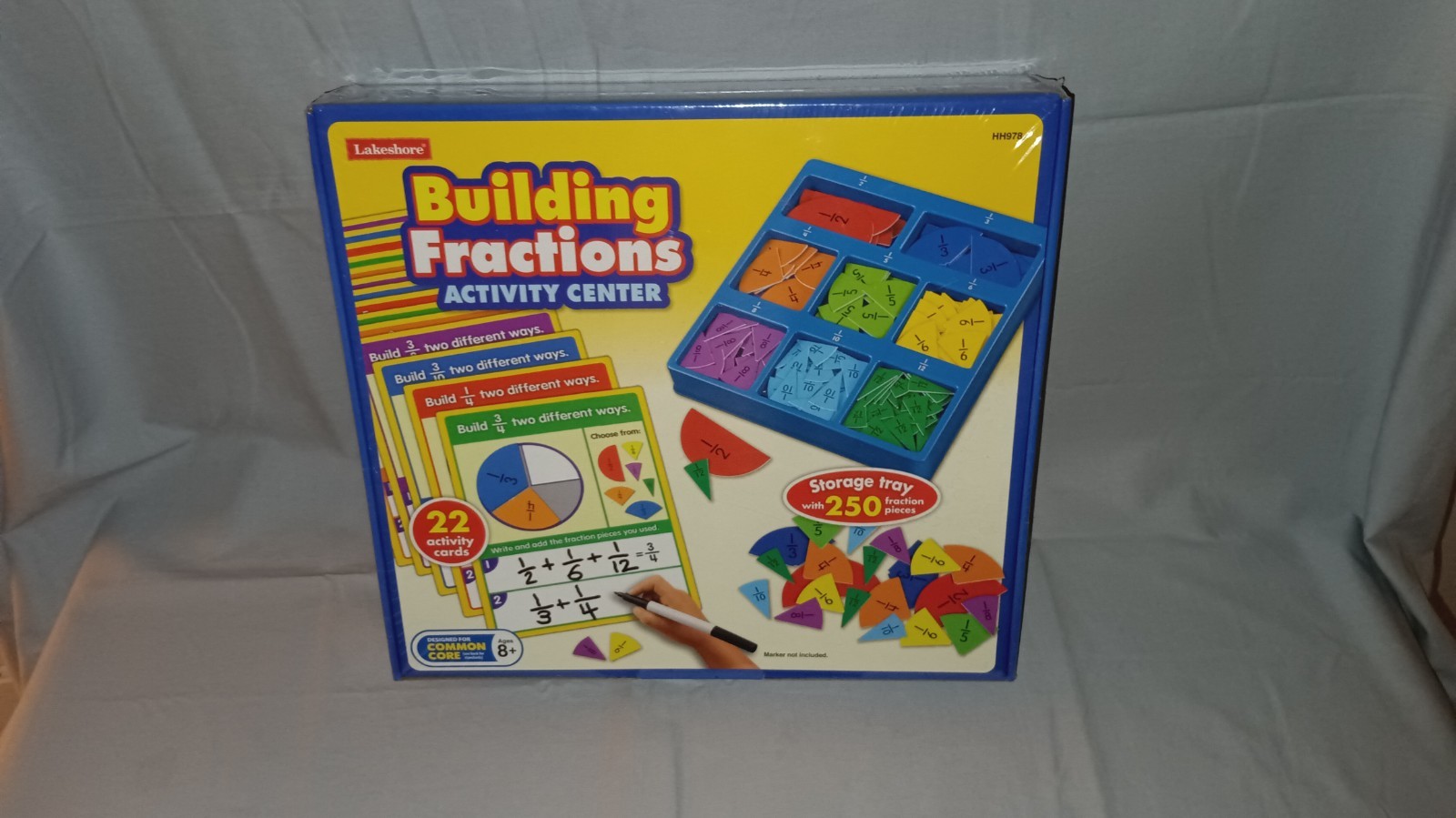 Lakeshore Building Fractions Activity Center Ages 8-11 22 Cards 250 Pieces HH978