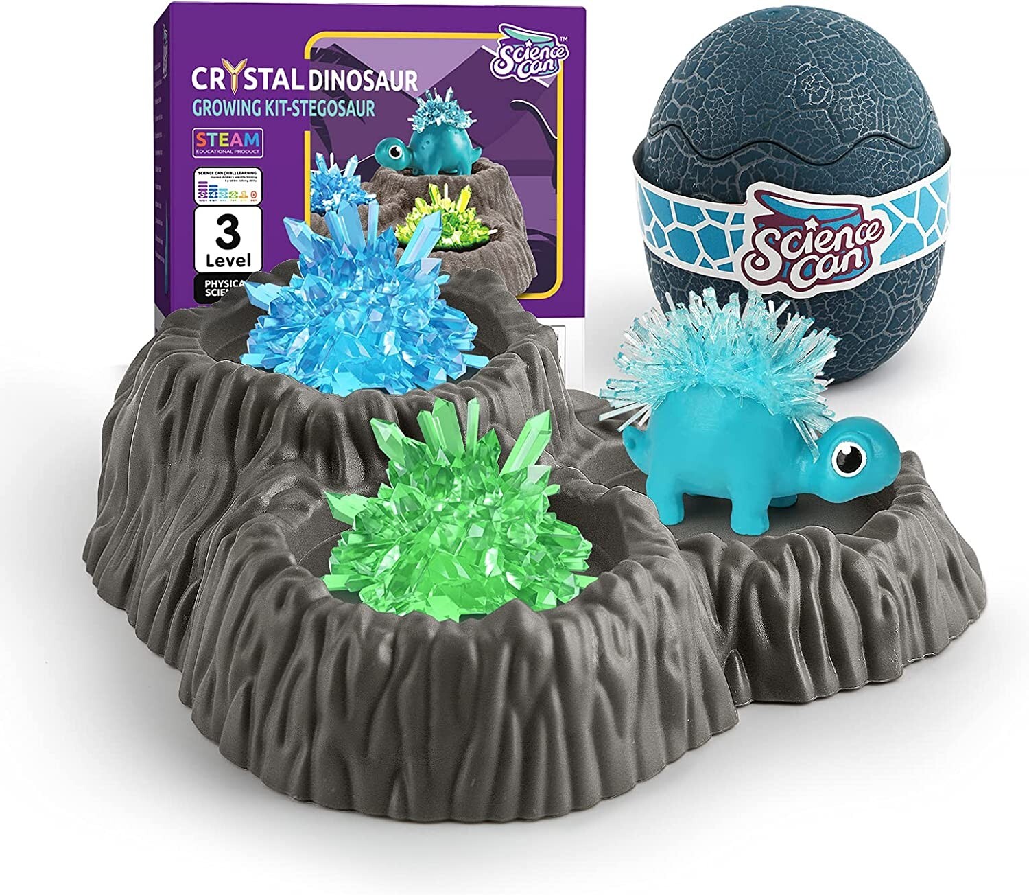 Science Can Crystal Dinosaur Growing Kit Stegosaur Great STEM Activities 8-12 yr