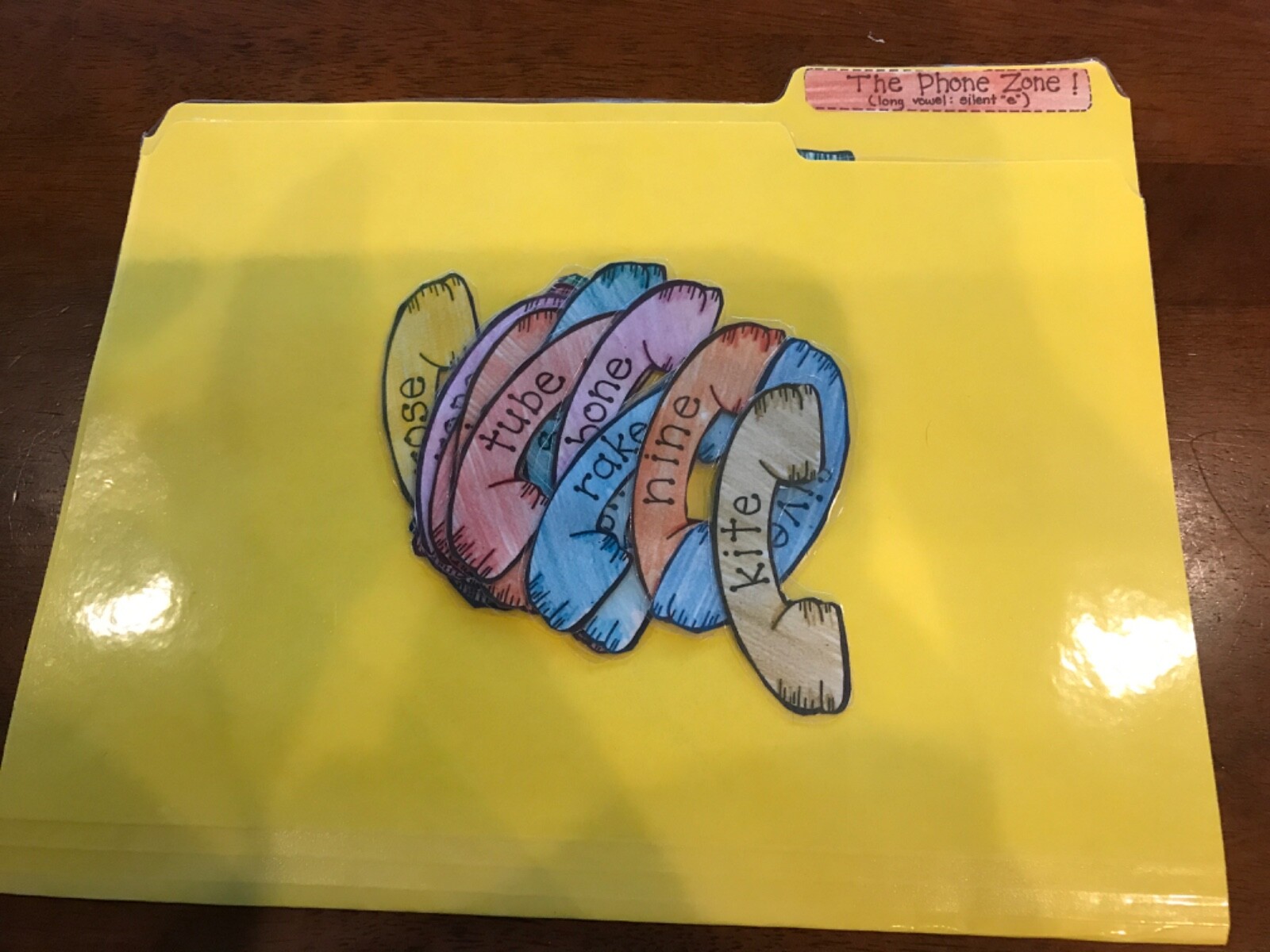 The Phone Zone! Silent “e” Long Vowel 2nd grade language arts file folder game