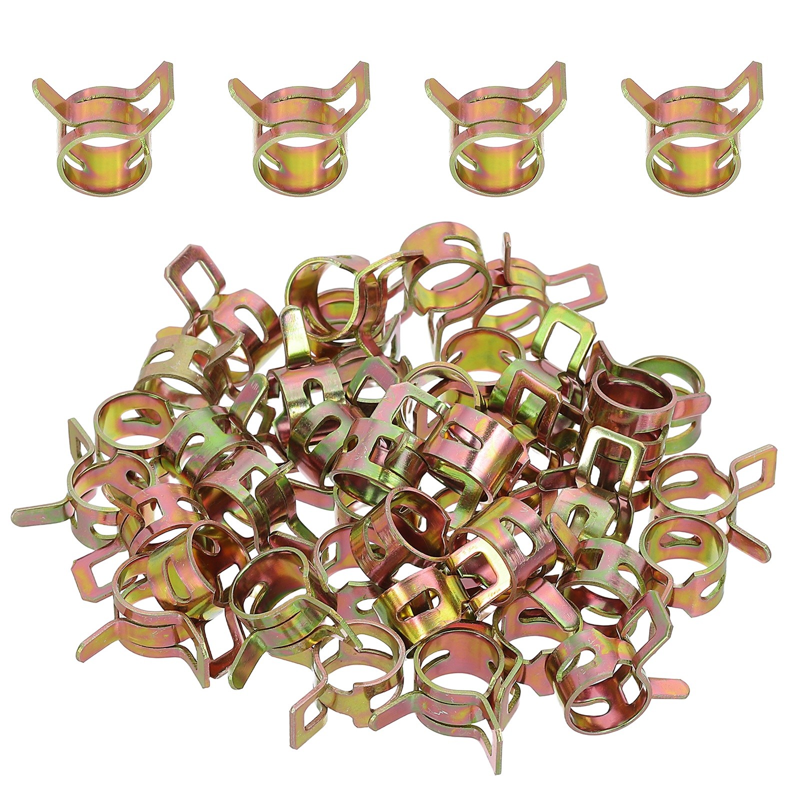 40 Pcs Spring Band Hose Clamps for 10.8-11.9mm OD 0.4″(10mm) ID Multicolored