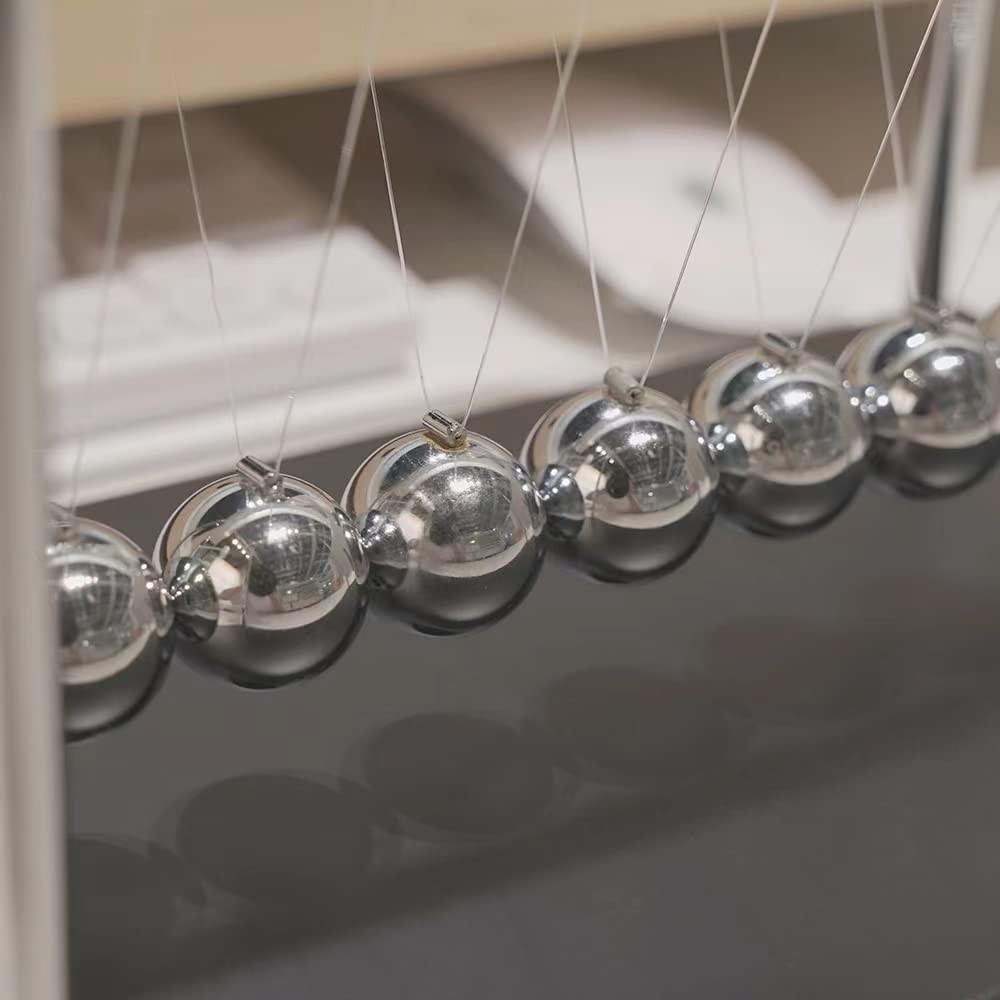 Newton’s Cradle with 7balls 9inch Wooden Base Balance Ball Office Decoration