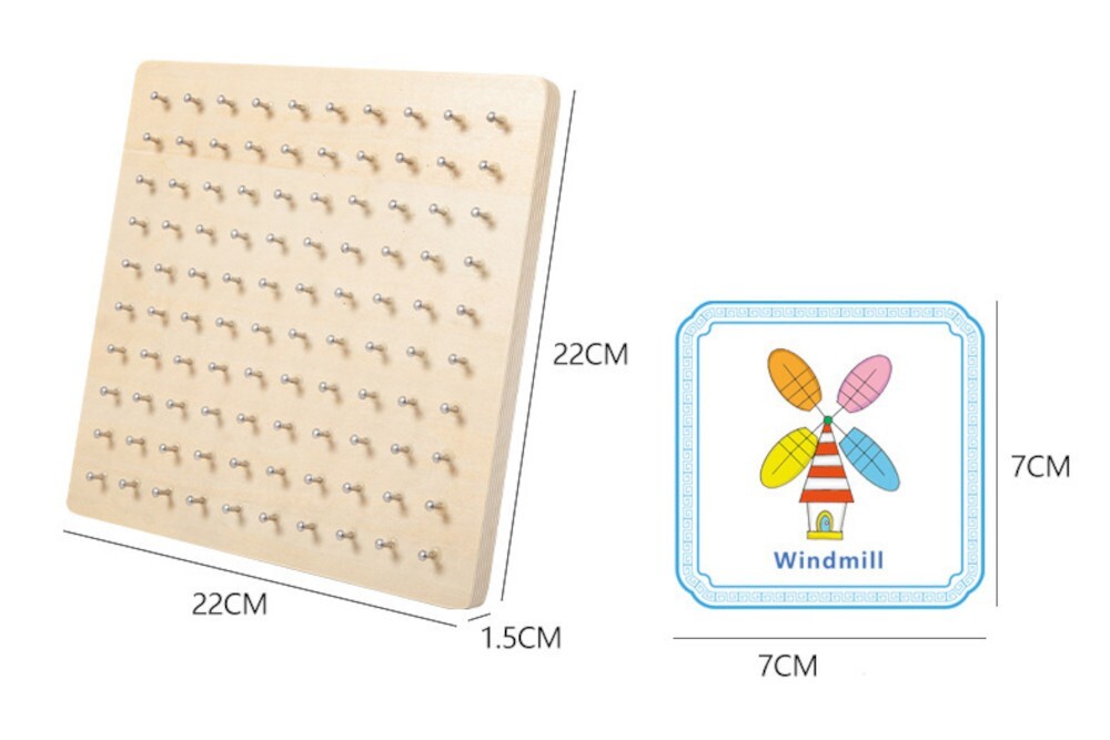 10×10 Nail Board Jigsaw Puzzle – MONTESSORI SENSORIAL MATERIAL