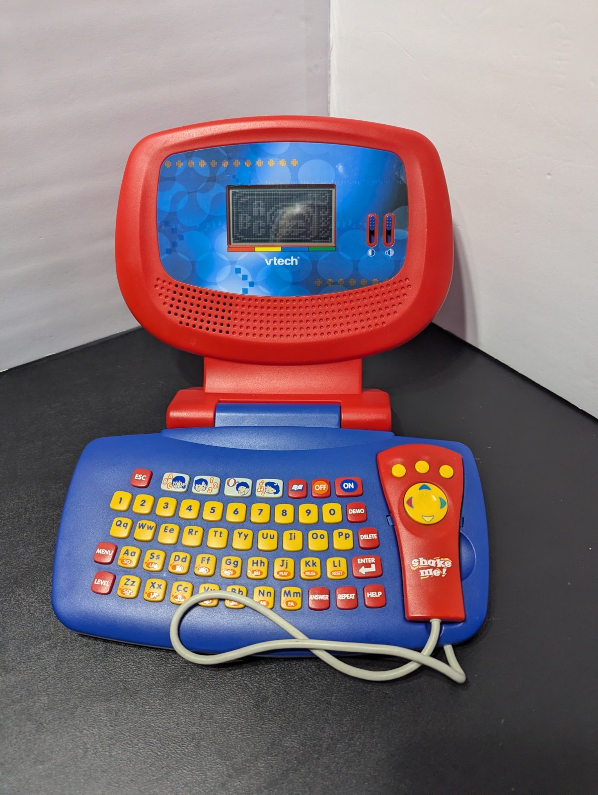 Vintage Vtech Learning Laptop Kids Educational Toy Red Blue Mouse *Tested*